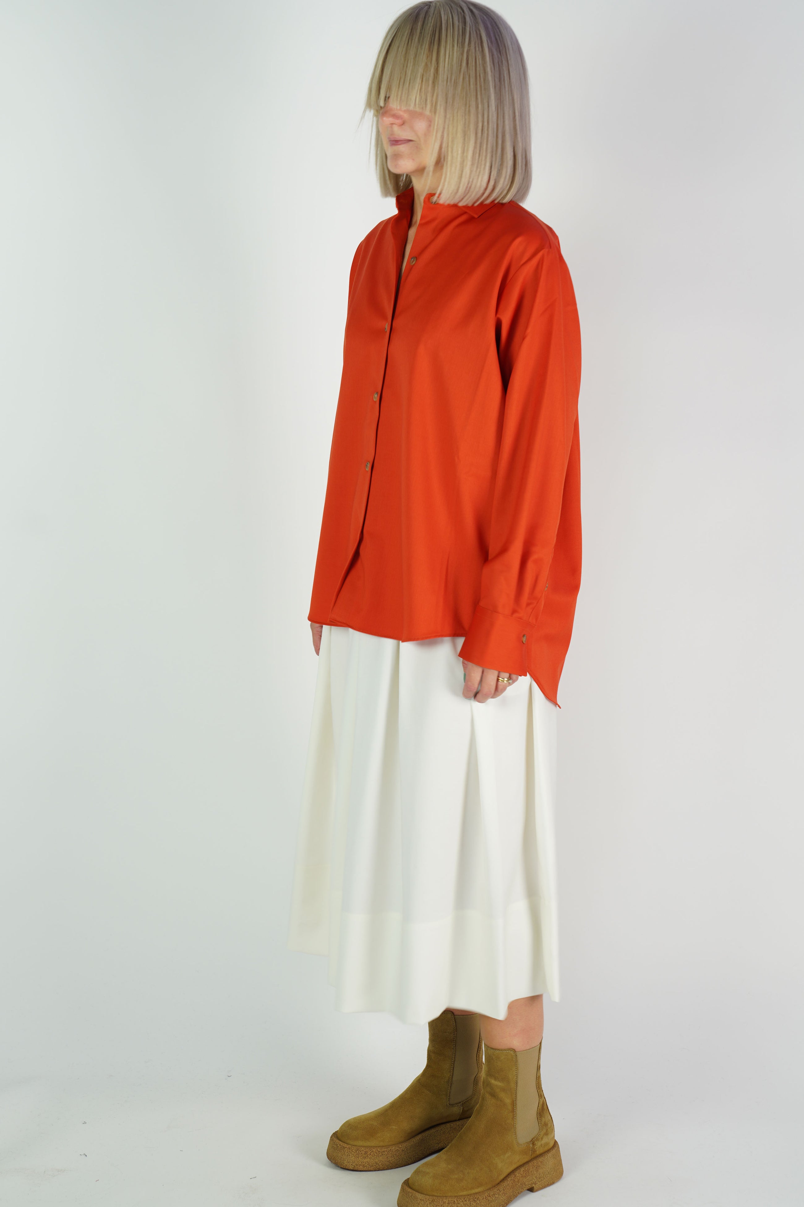 virgin wool skirt fleur milk