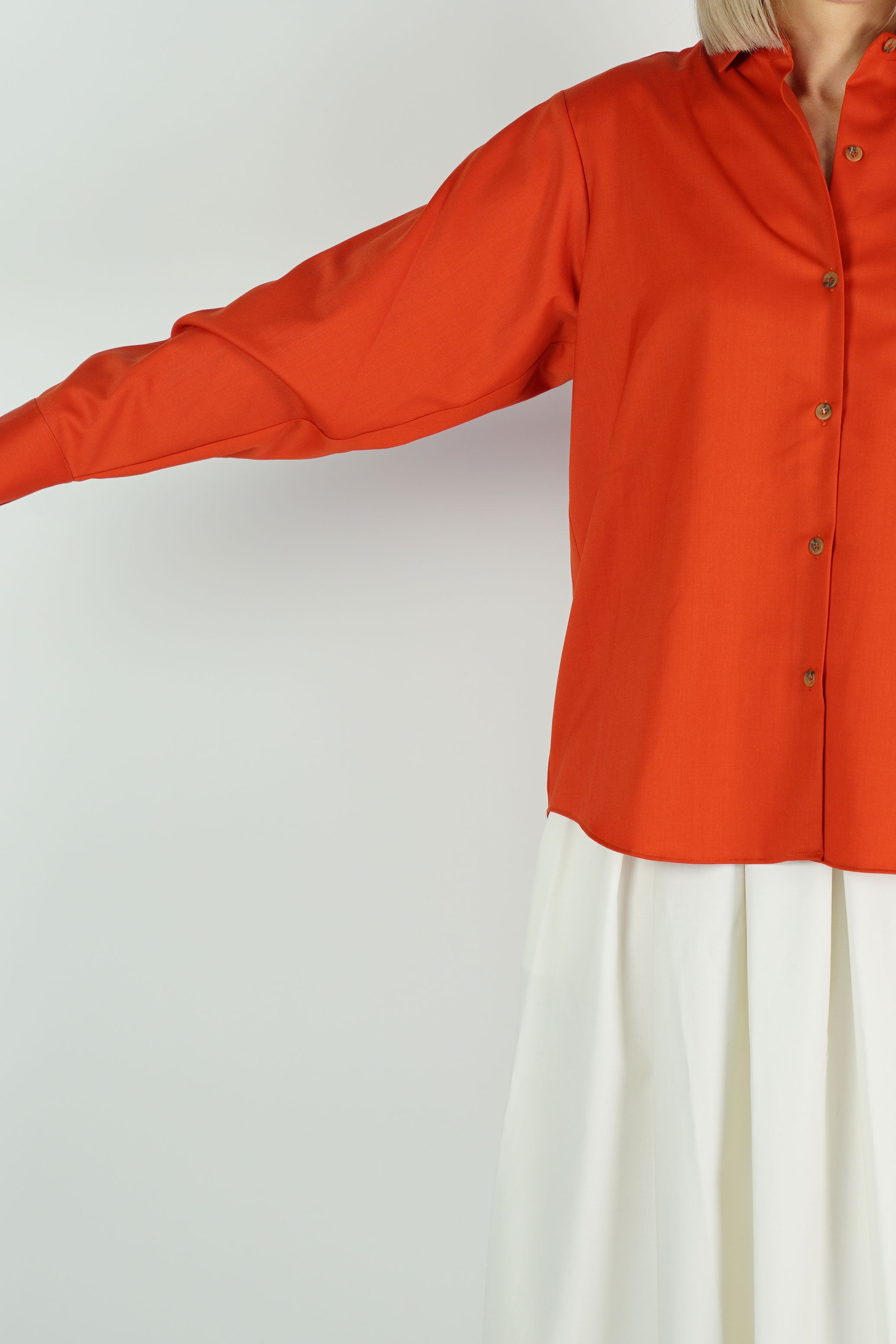 virgin wool shirt luna orange