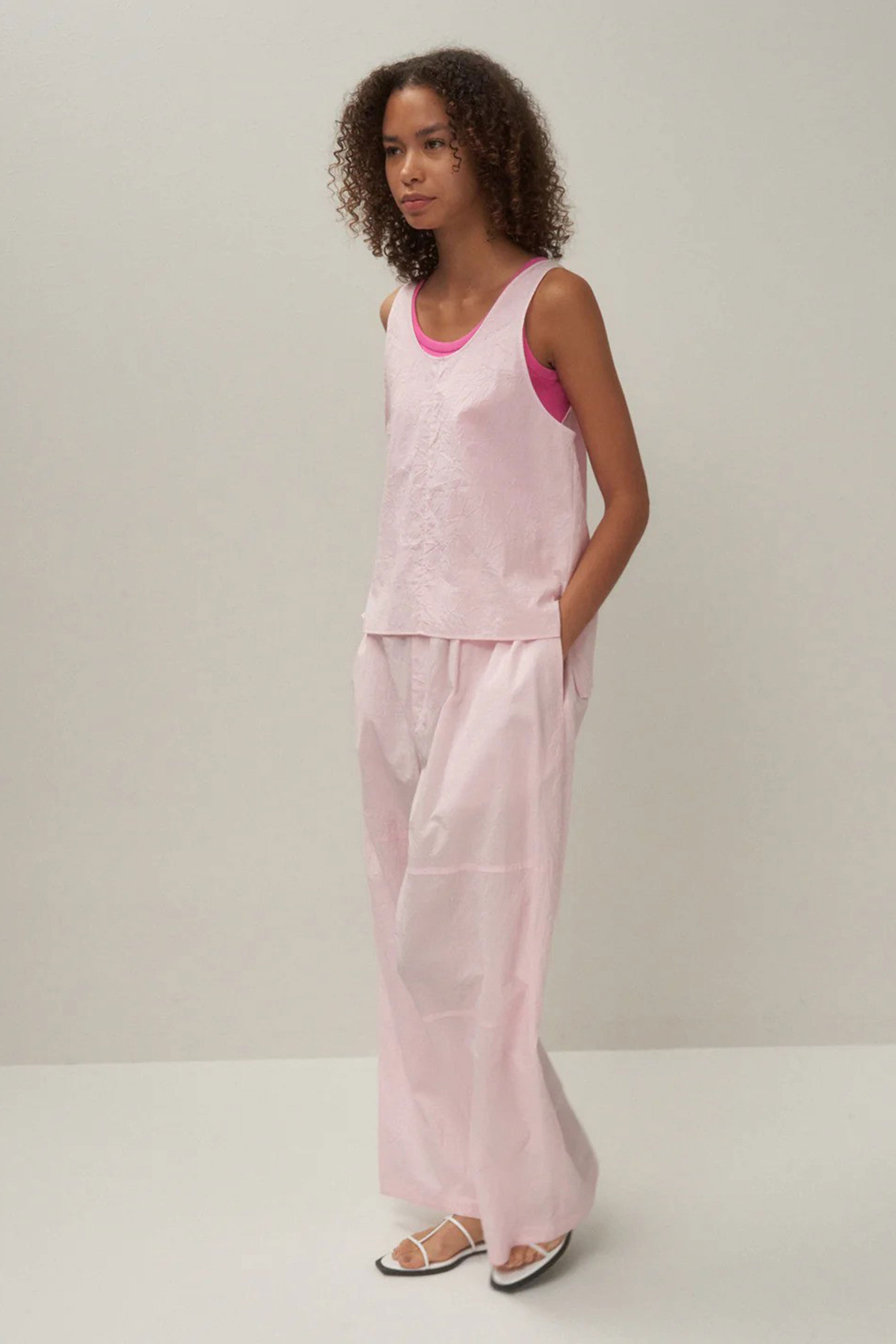 easy wide pants pink