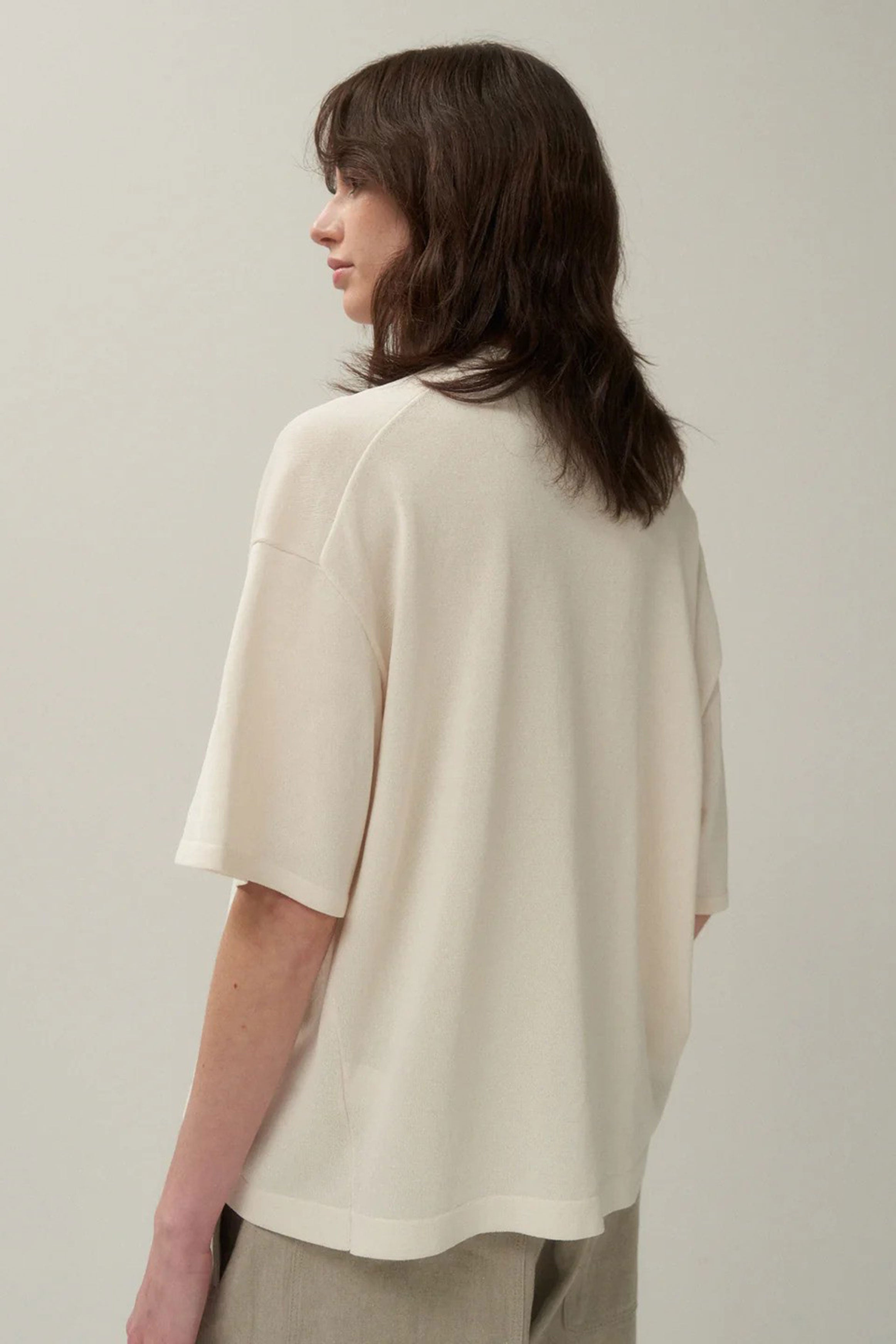 washi knit crew neck sweater pink