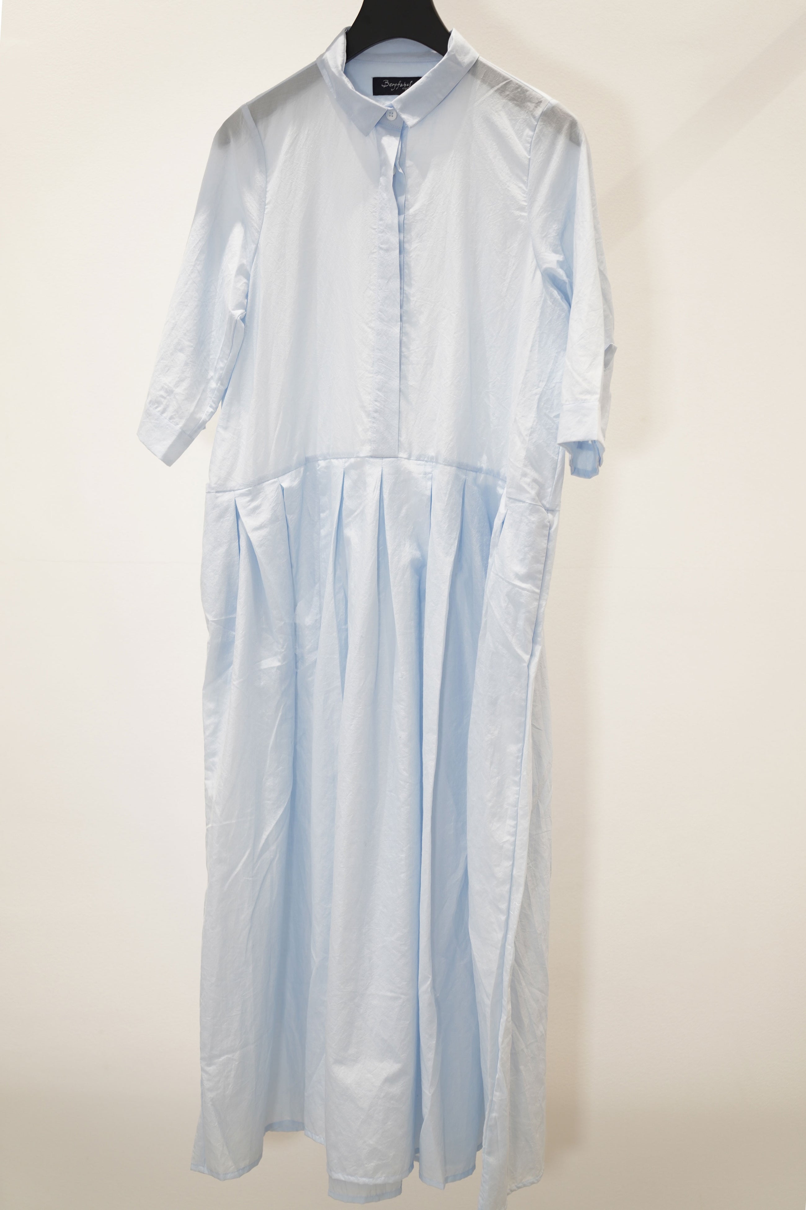 lena dress cotton silk linen pale blue