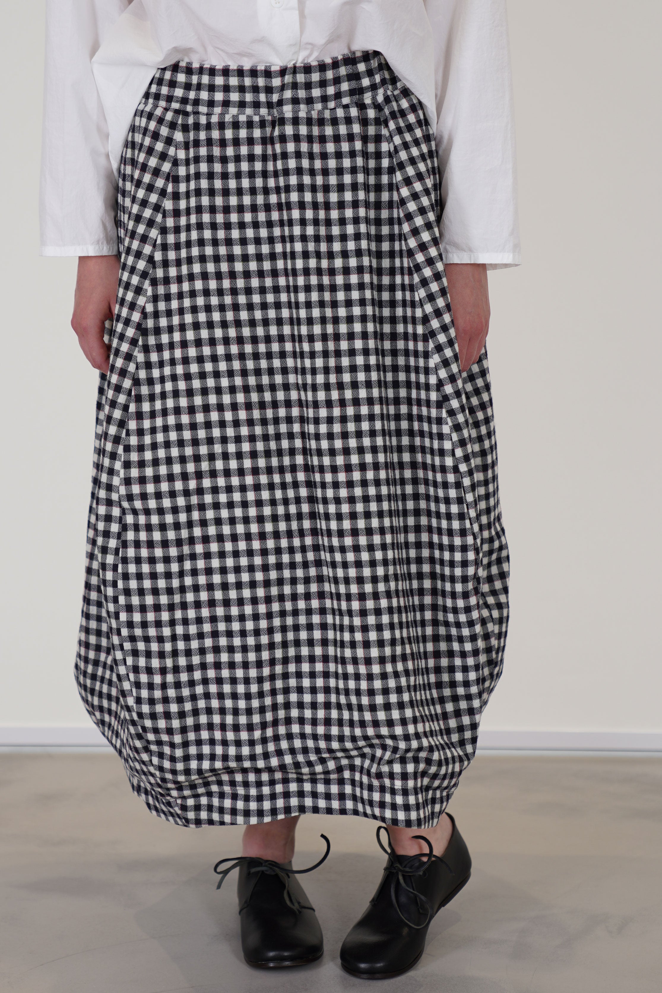 bergfabel virgin wool carla skirt check soft wool and fully cotton lined