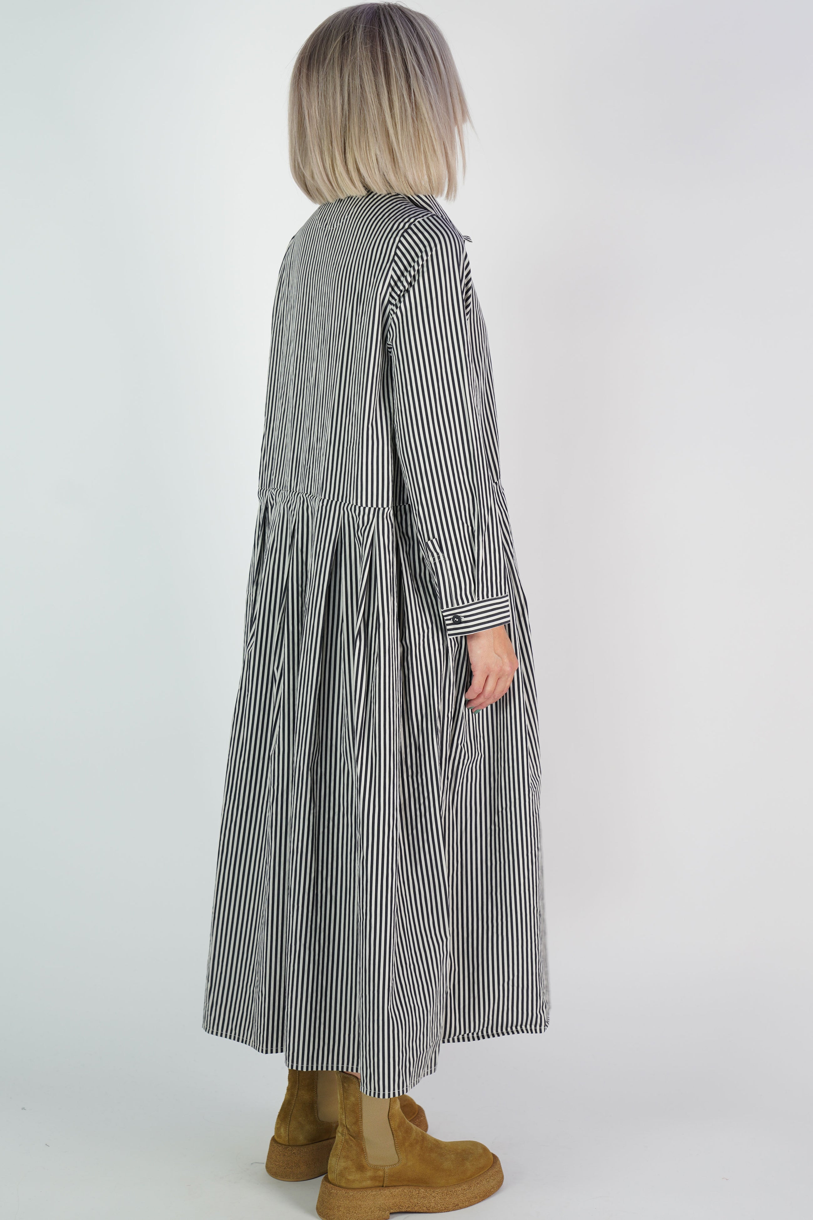 lena dress black stripes