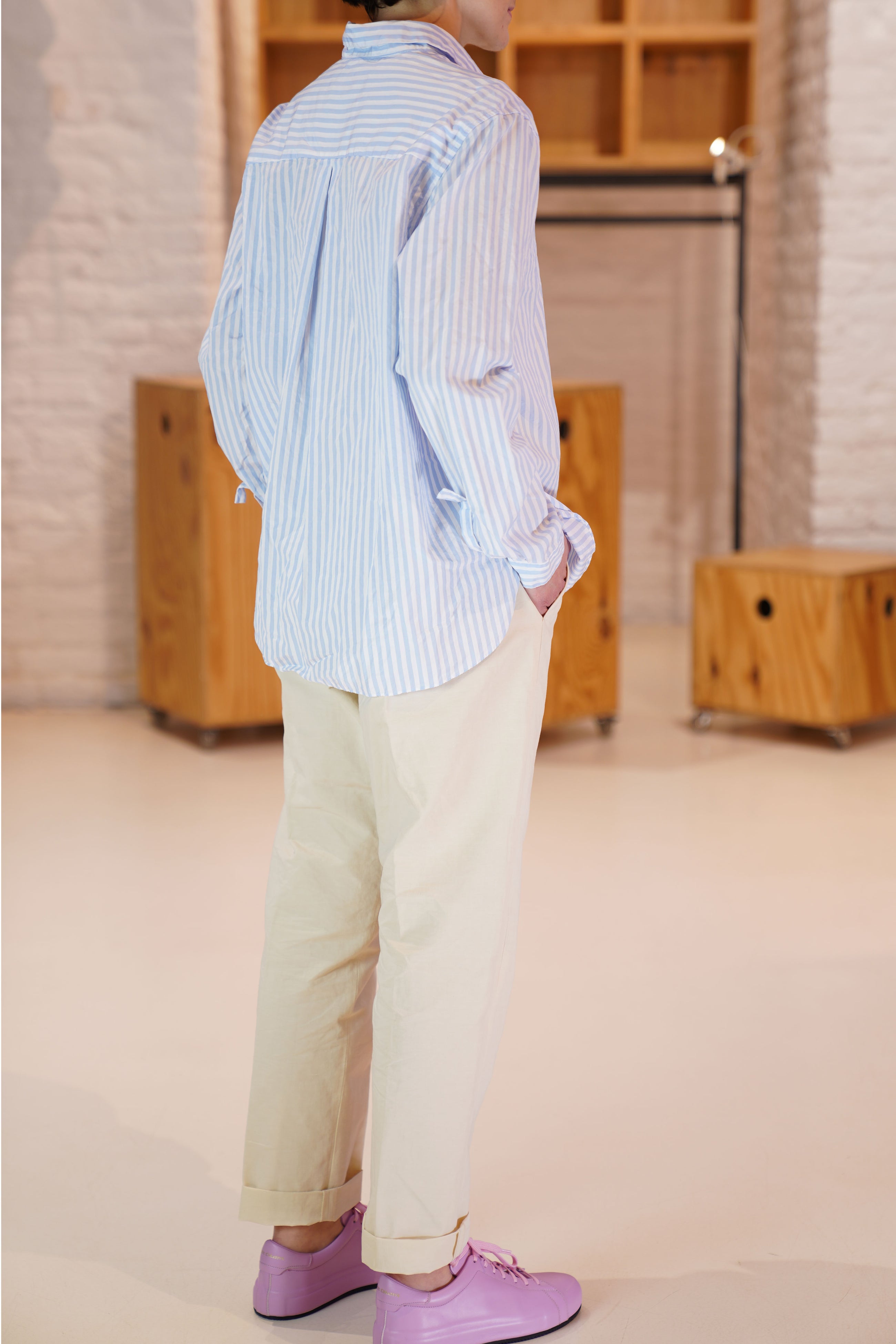 cotton and linen easy pants almond