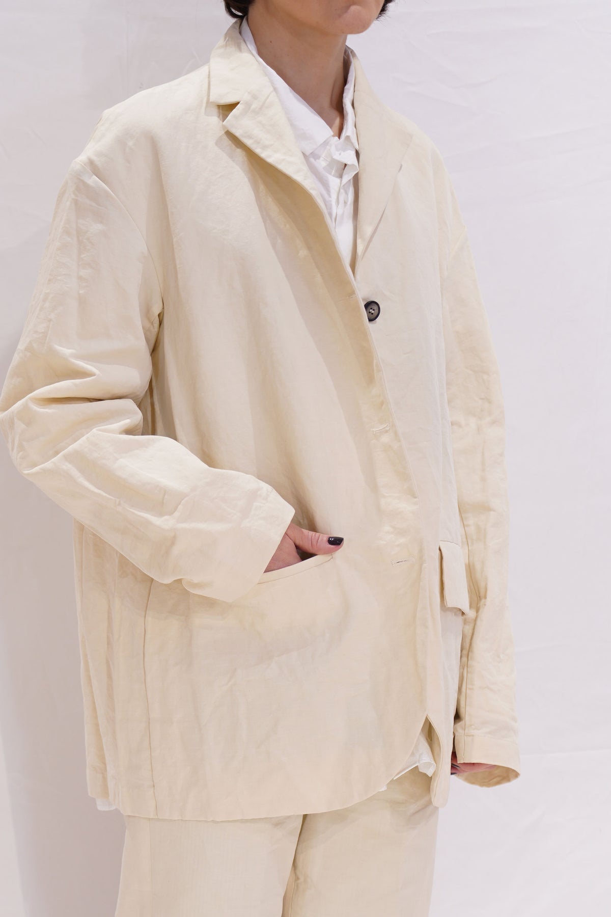 cotton and linen jacket bea almond