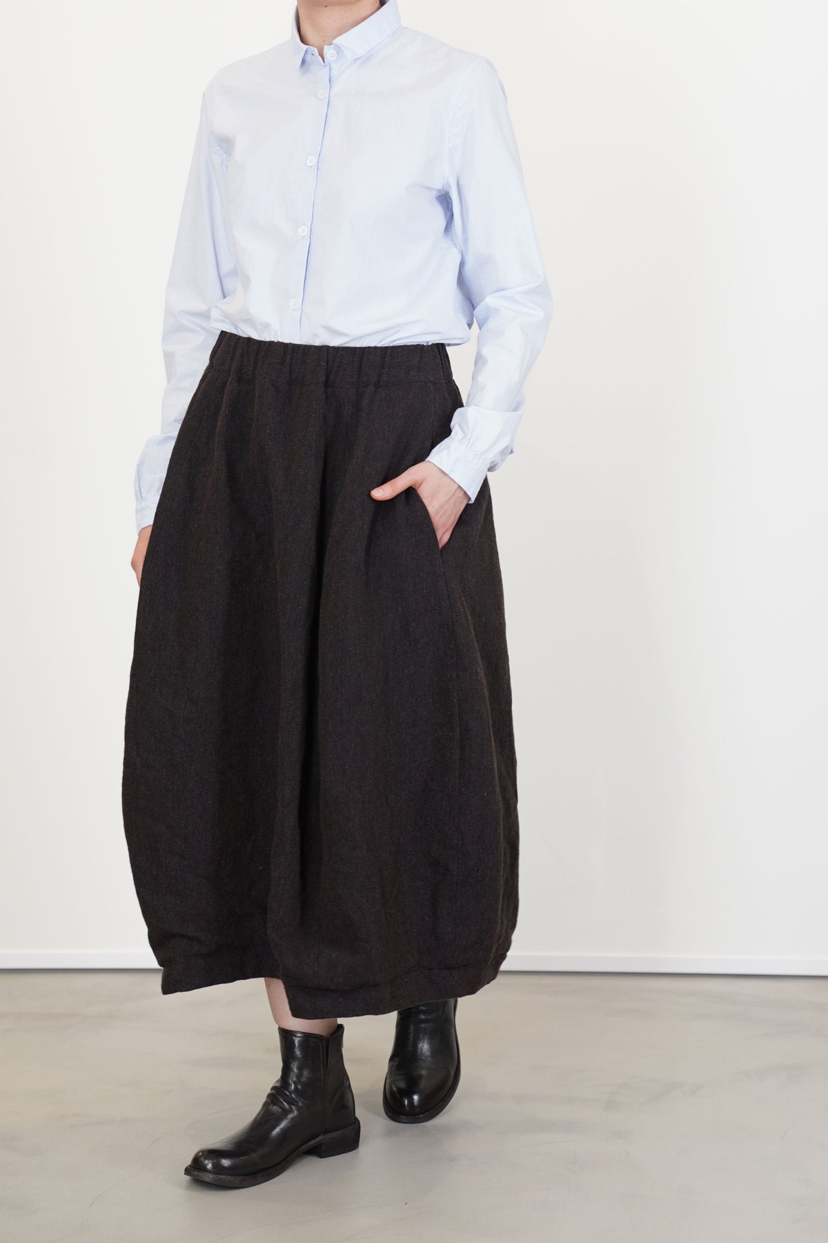 woolen carla skirt brown navy