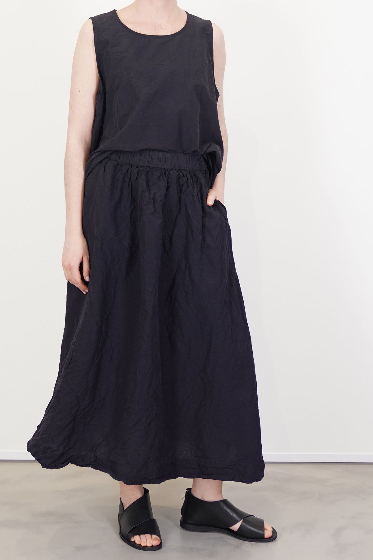 zoe top cotton linen black