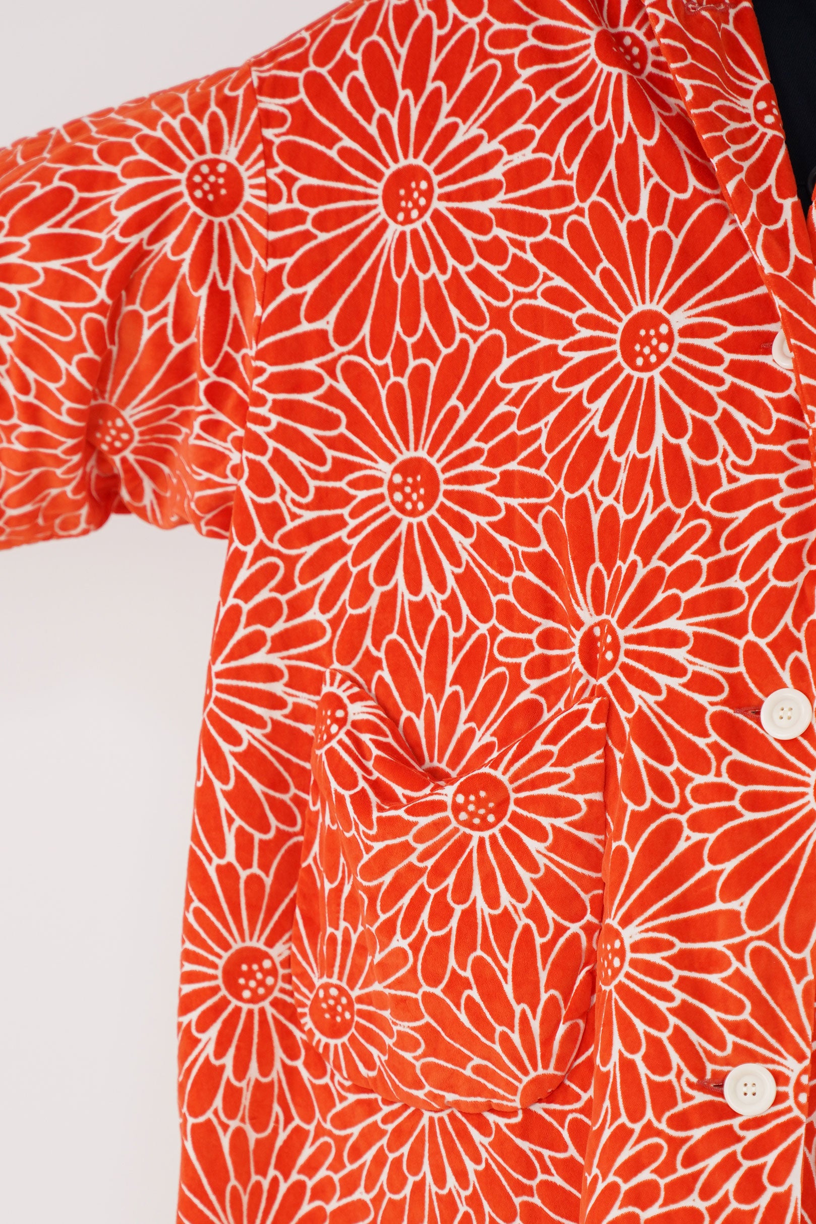 blob coat flower velvet arancio 21fm150