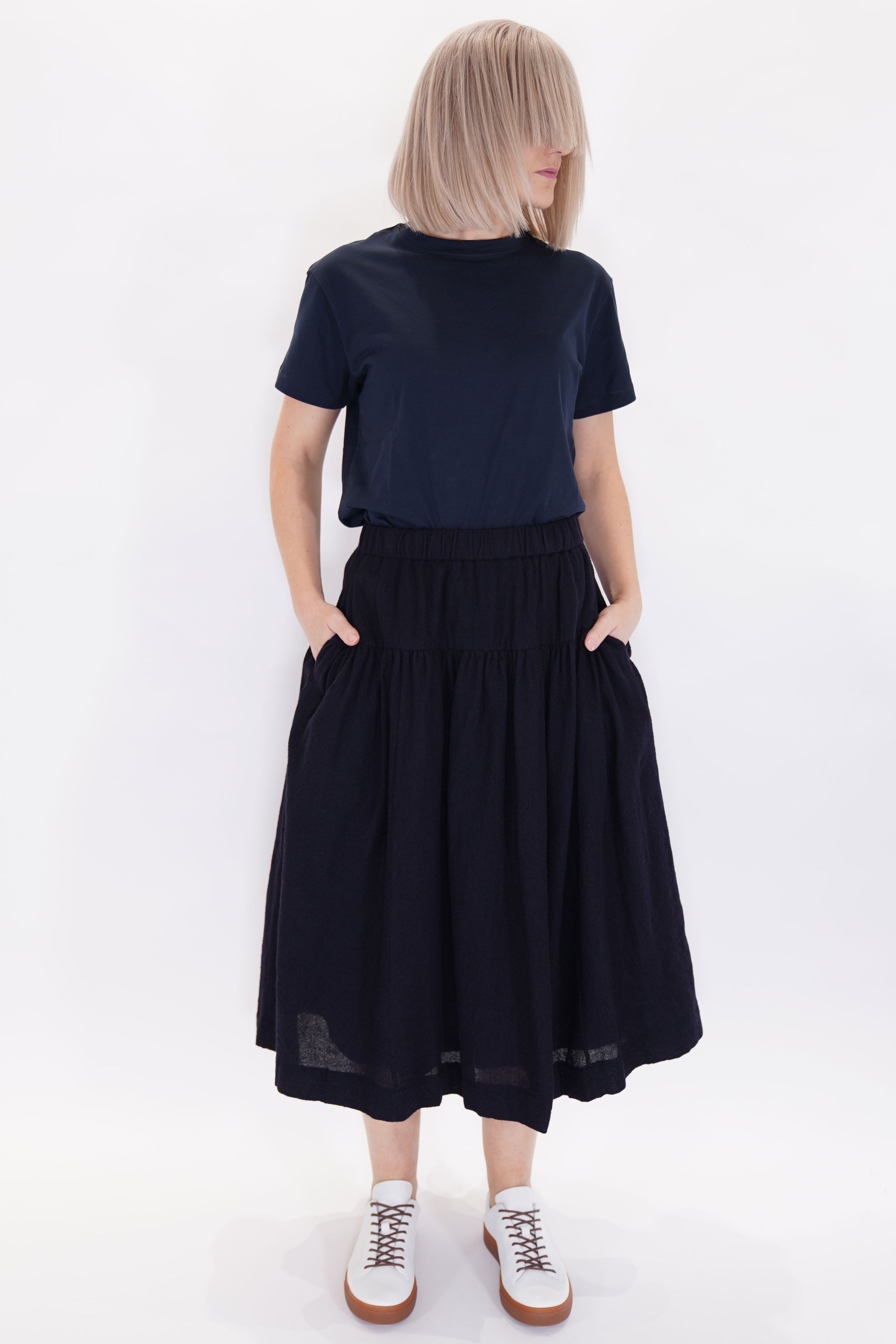 up up skirt wool navy 23fj192