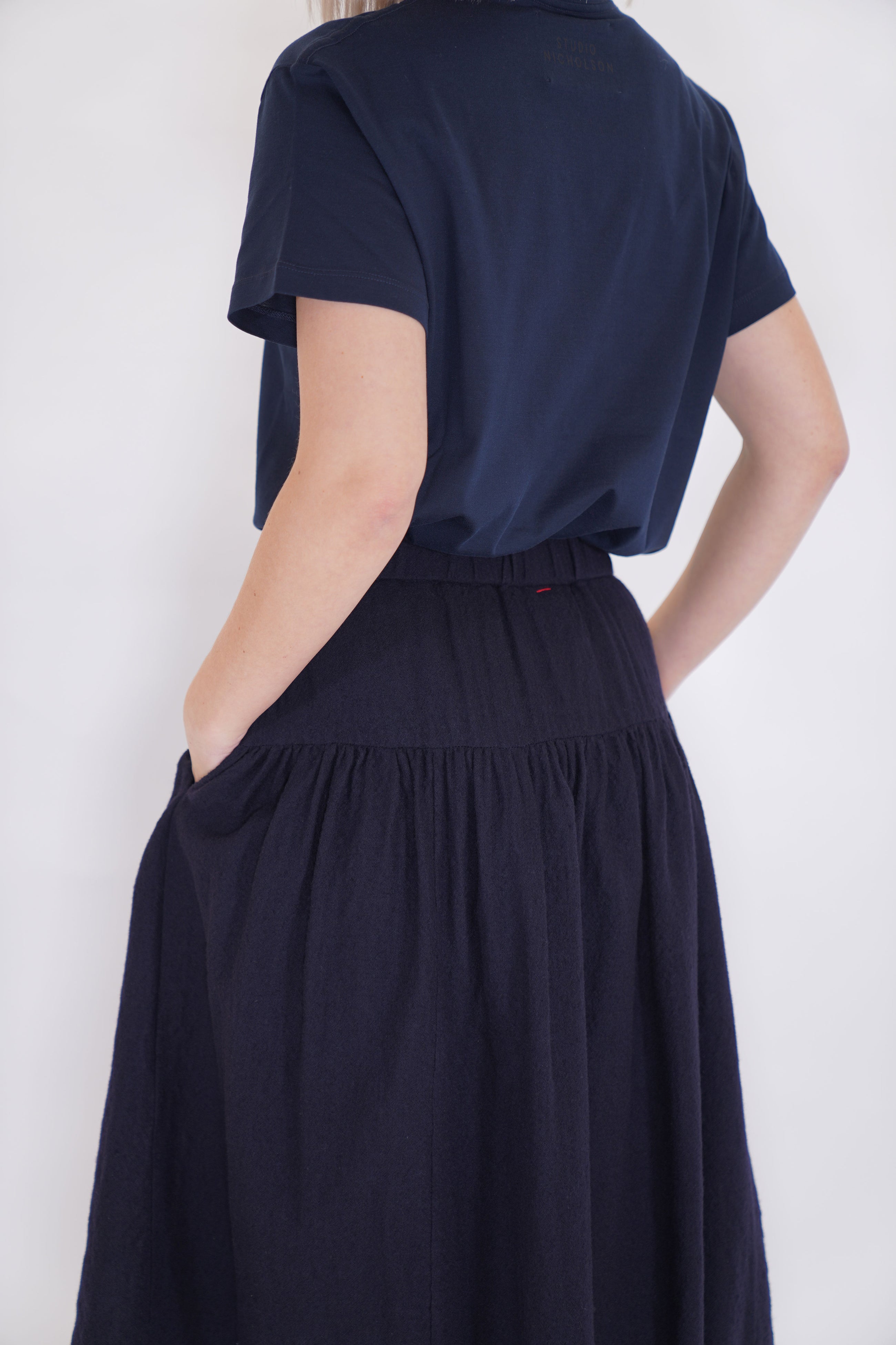 up up skirt wool navy 23fj192