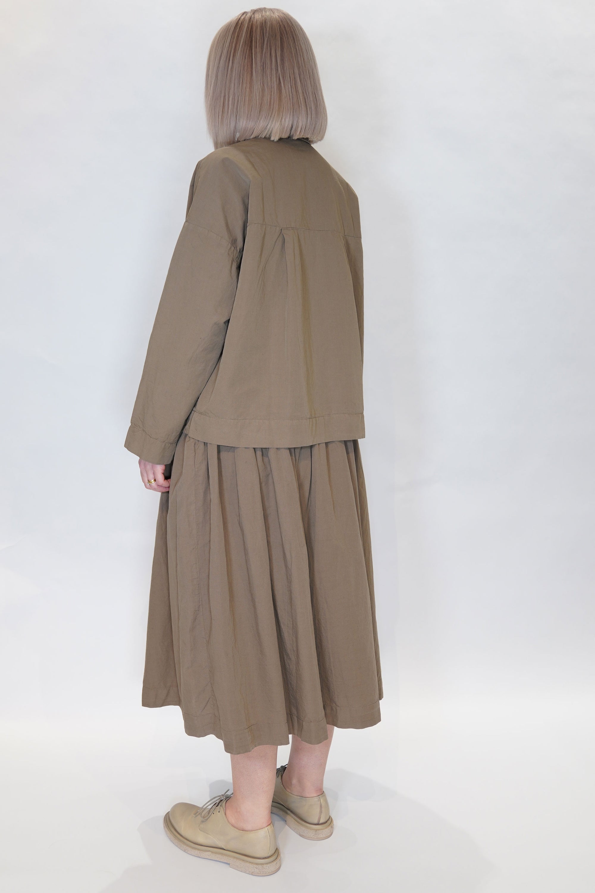 cotton linen juliette jacket olive 24fv257