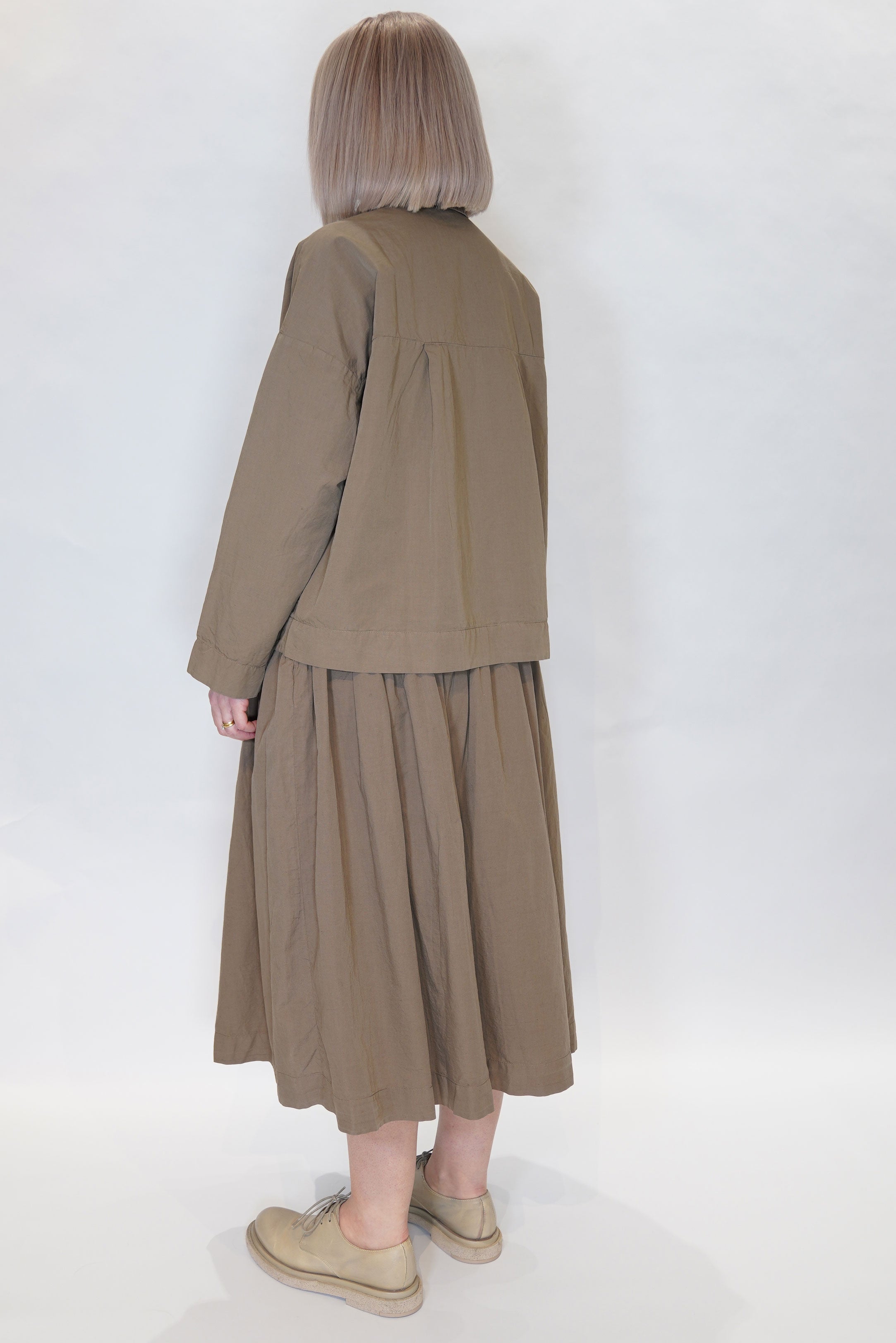 cotton linen juliette jacket olive 24fv257