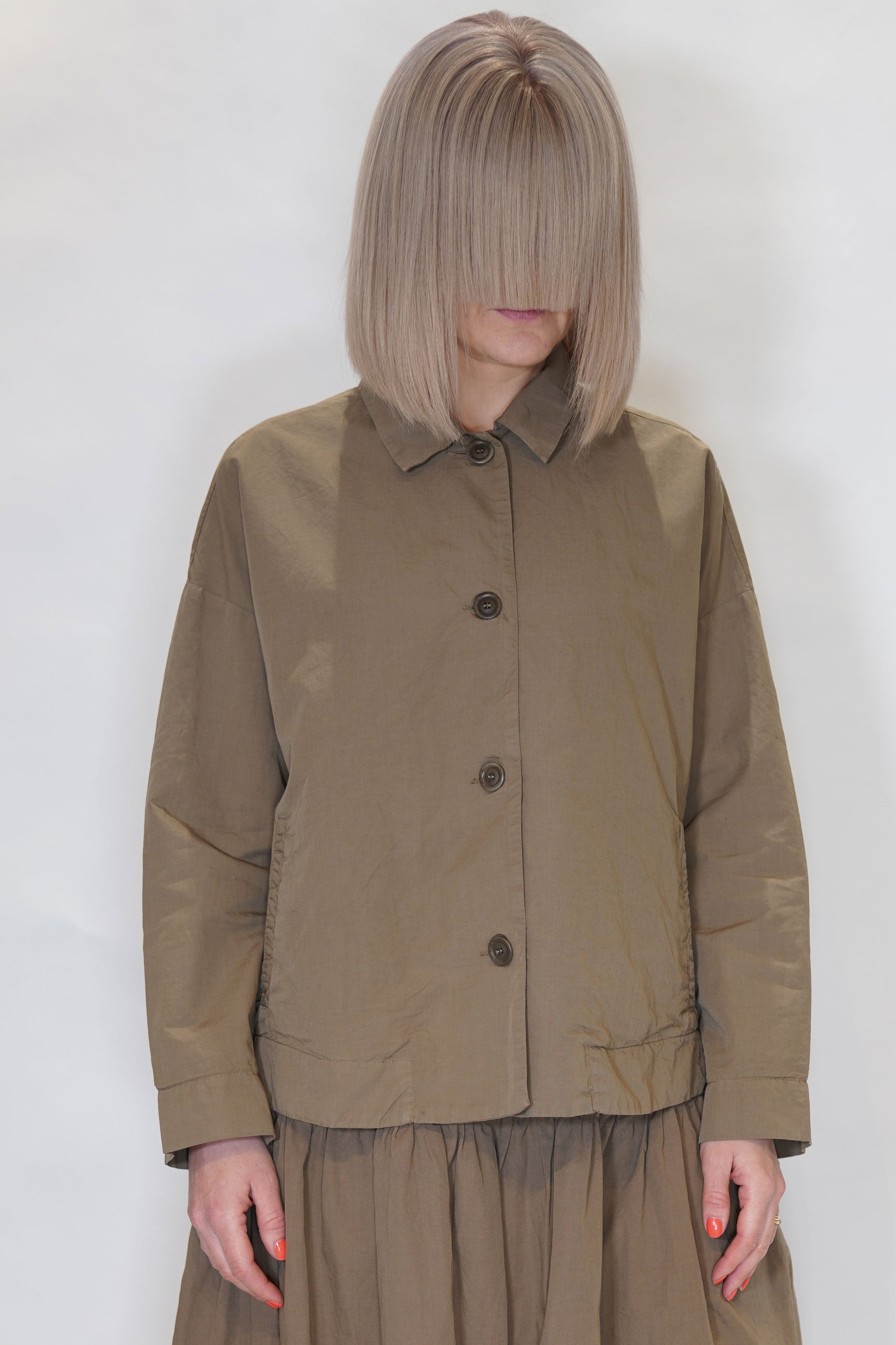 cotton linen juliette jacket olive 24fv257