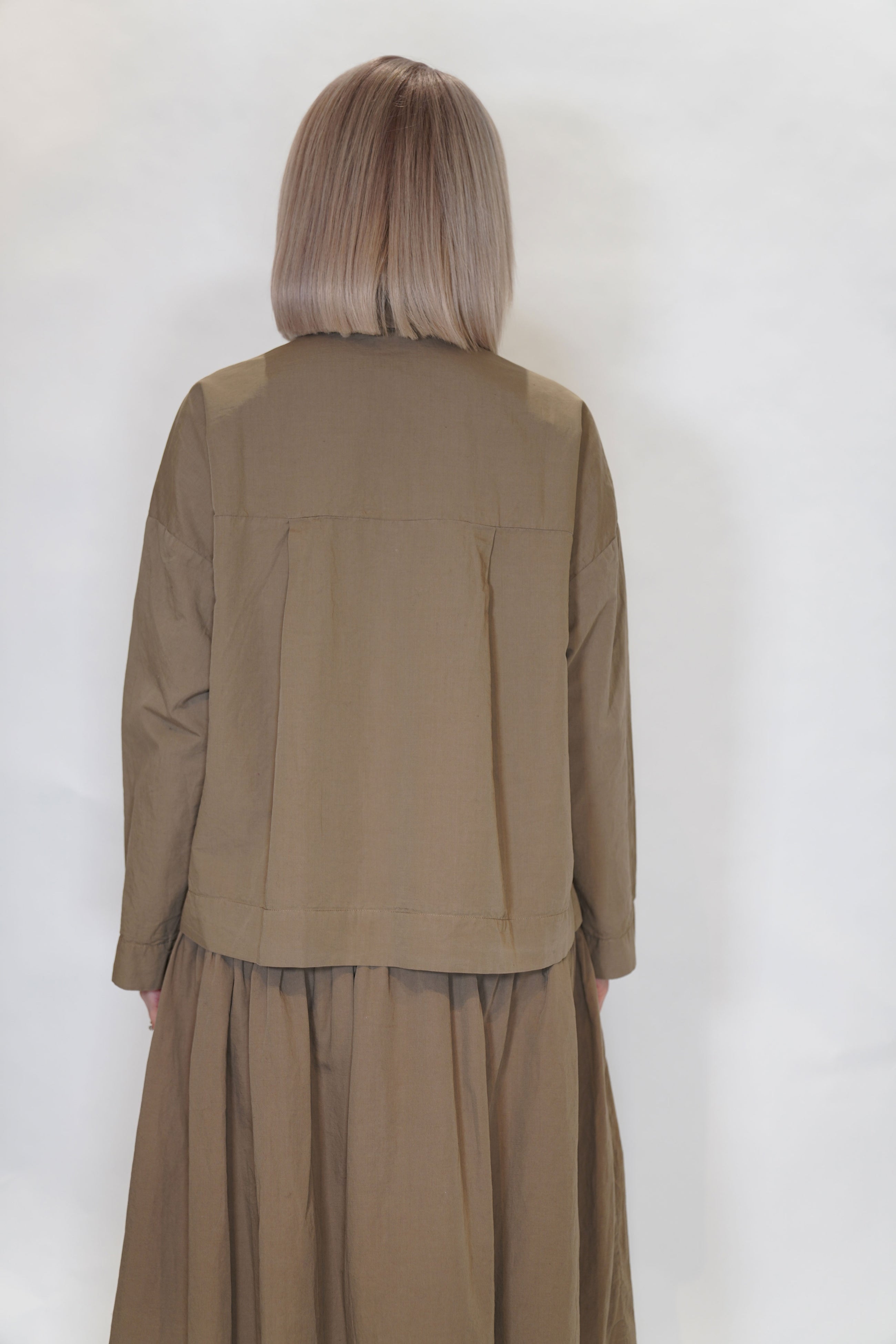 cotton linen juliette jacket olive 24fv257