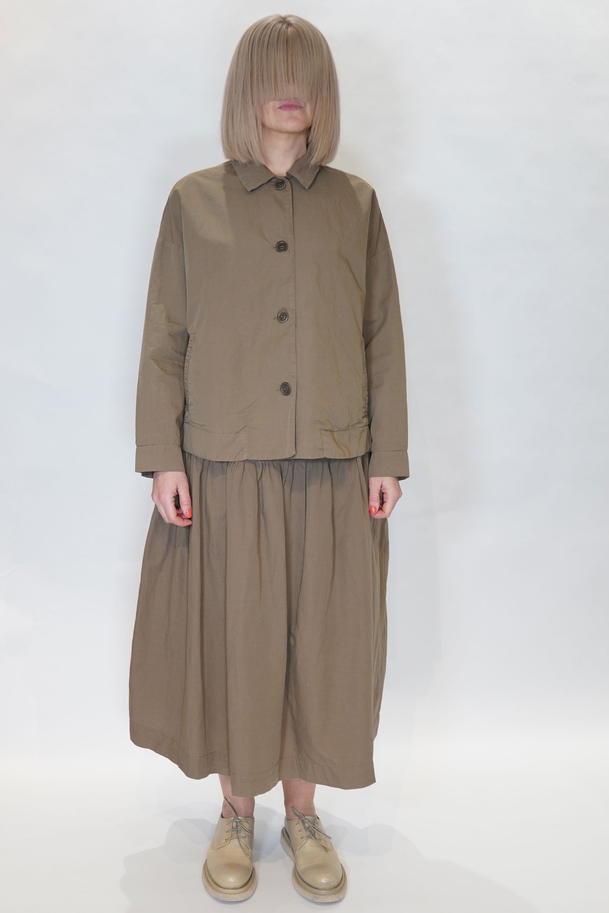 cotton linen juliette jacket olive 24fv257