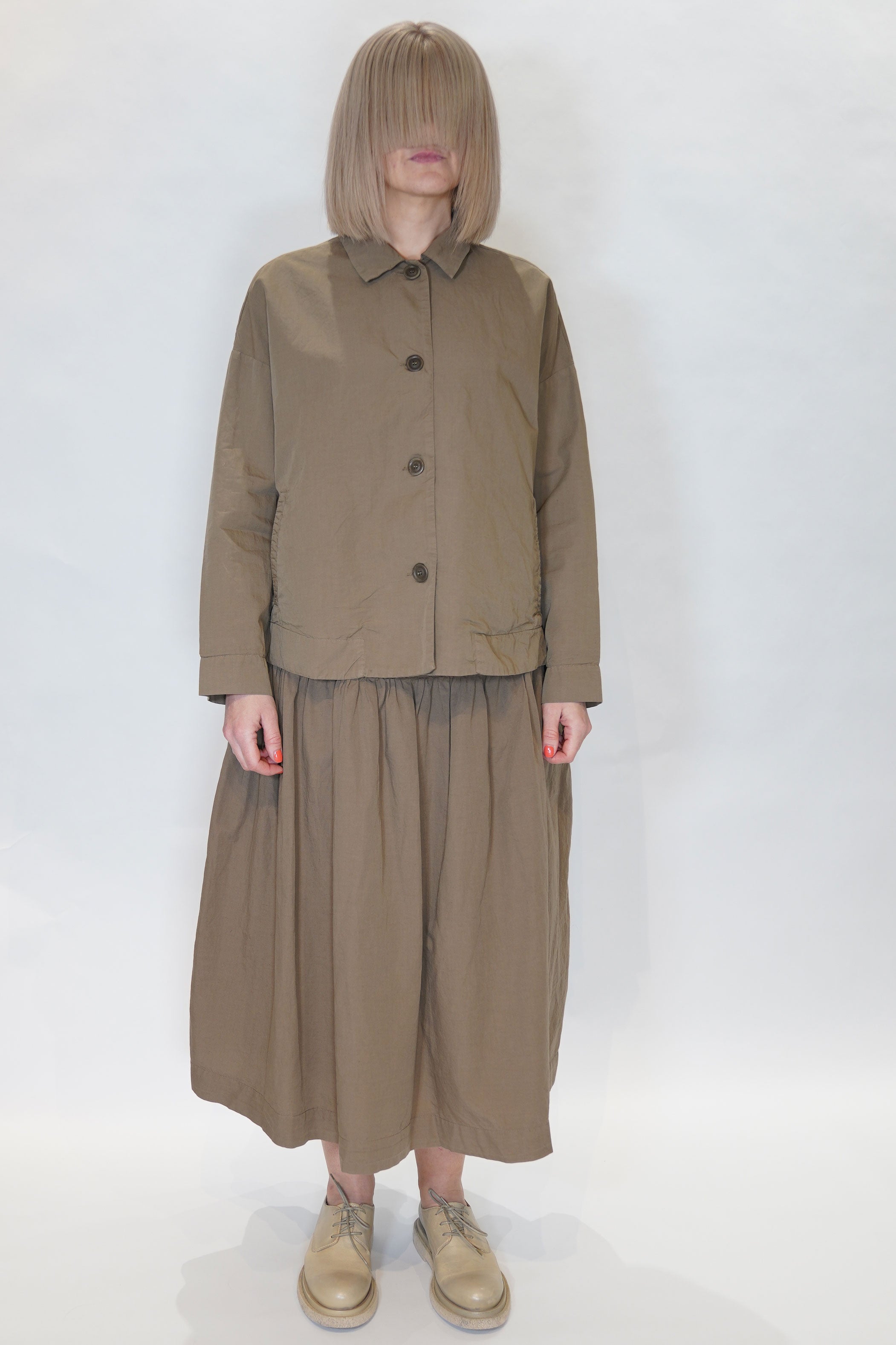 cotton linen juliette jacket olive 24fv257