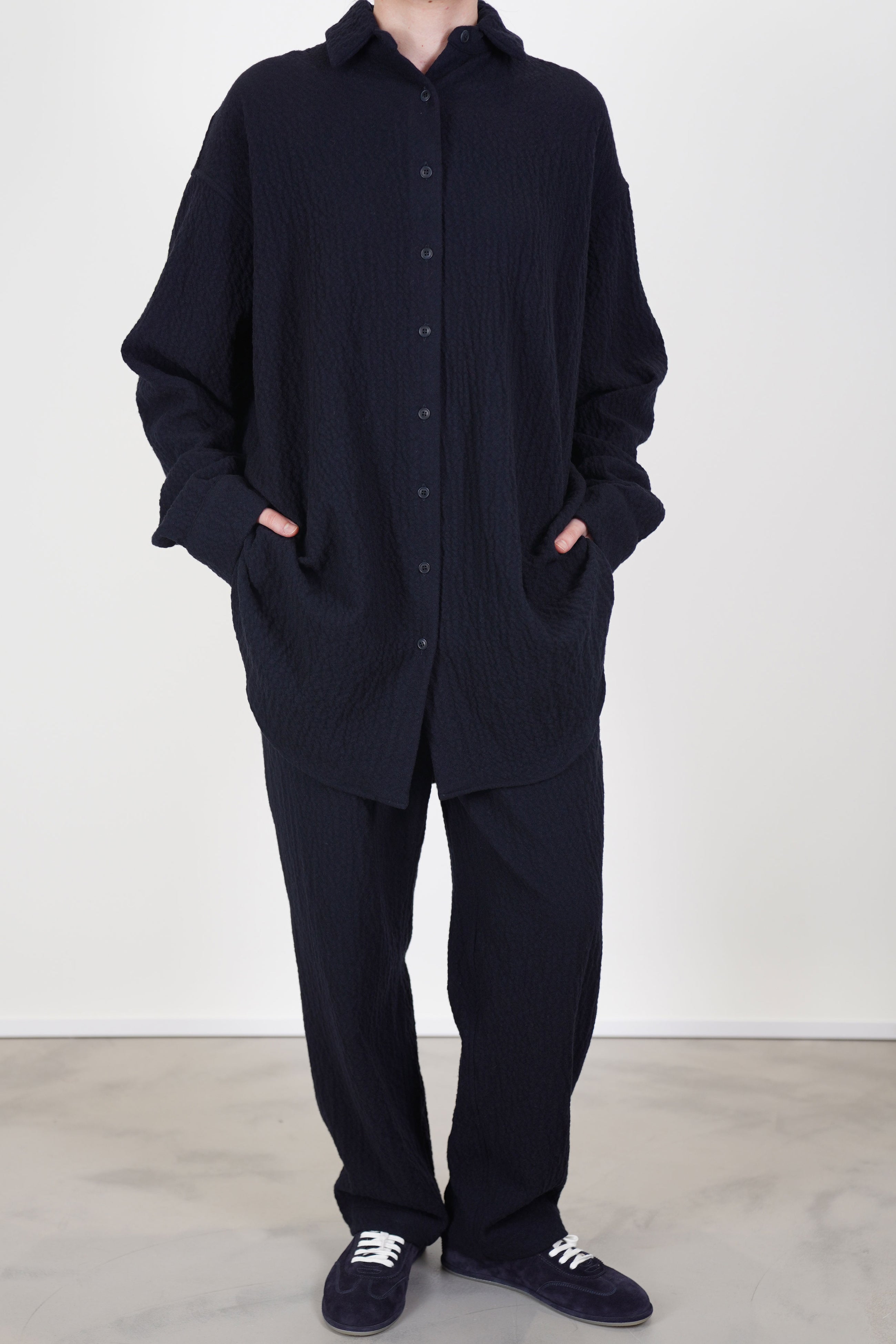 woolen tippy shirt navy 25fc414