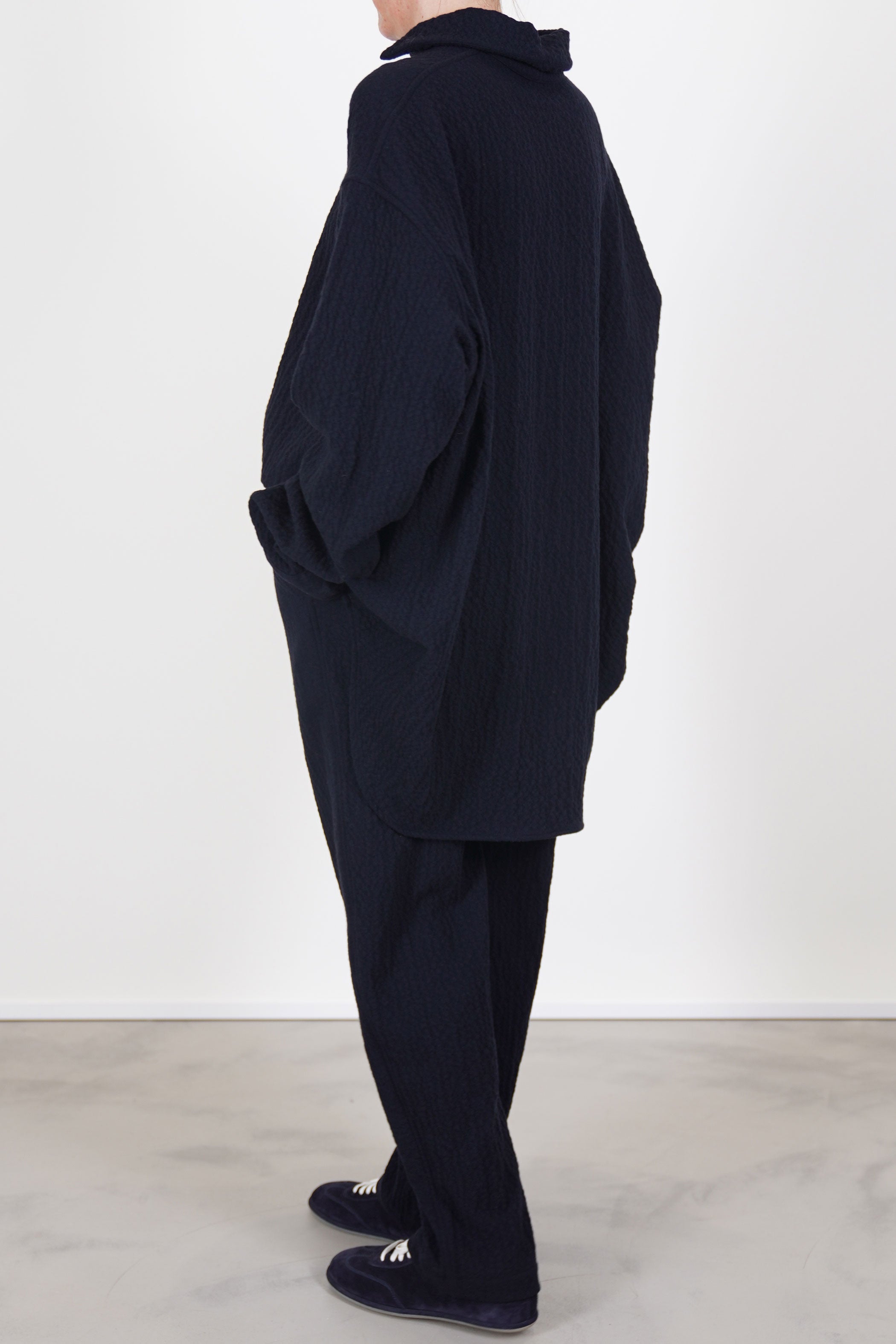 woolen tippy shirt navy 25fc414