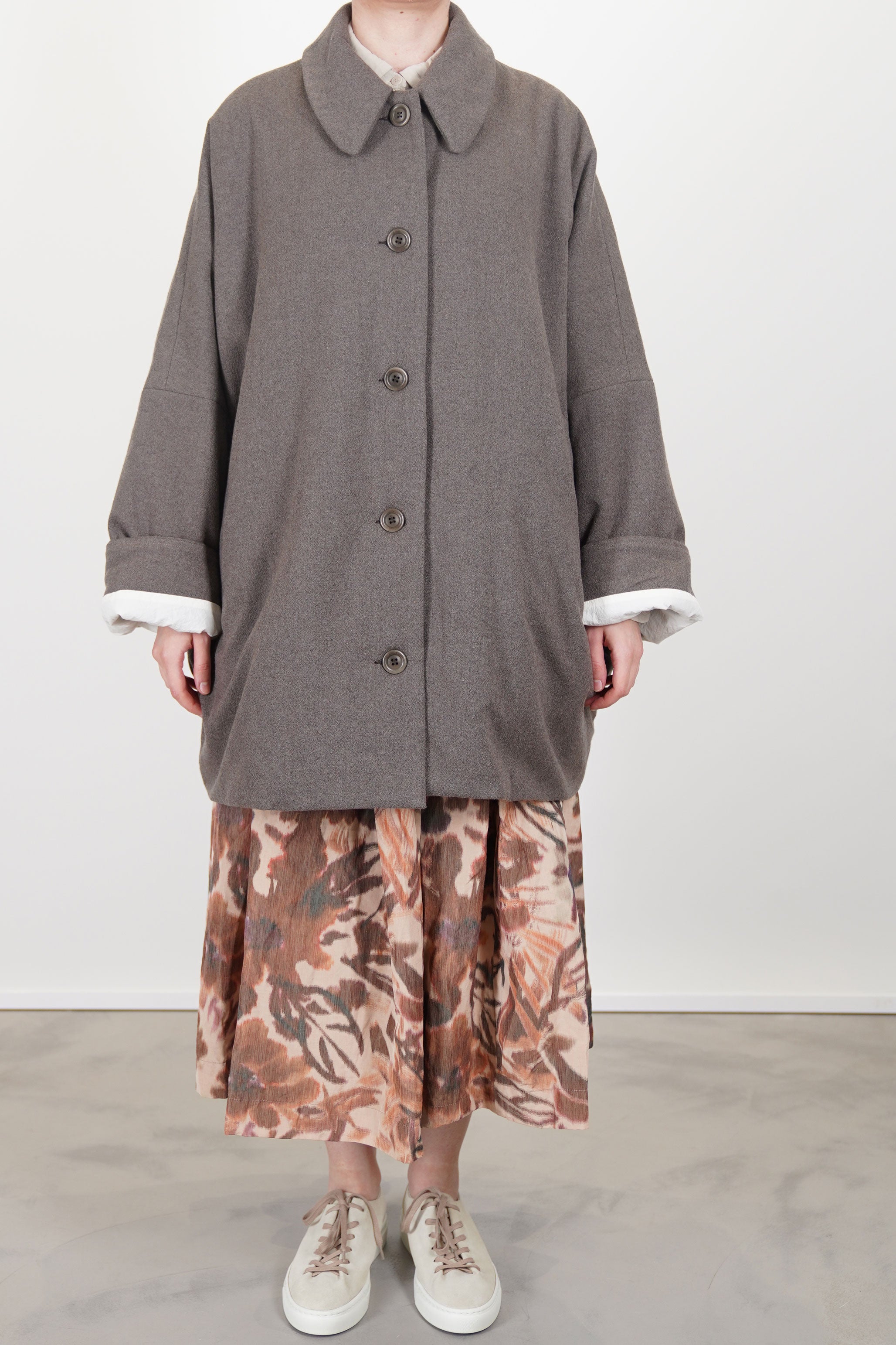 triangle coat wool cashmere oatmeal 25fm209