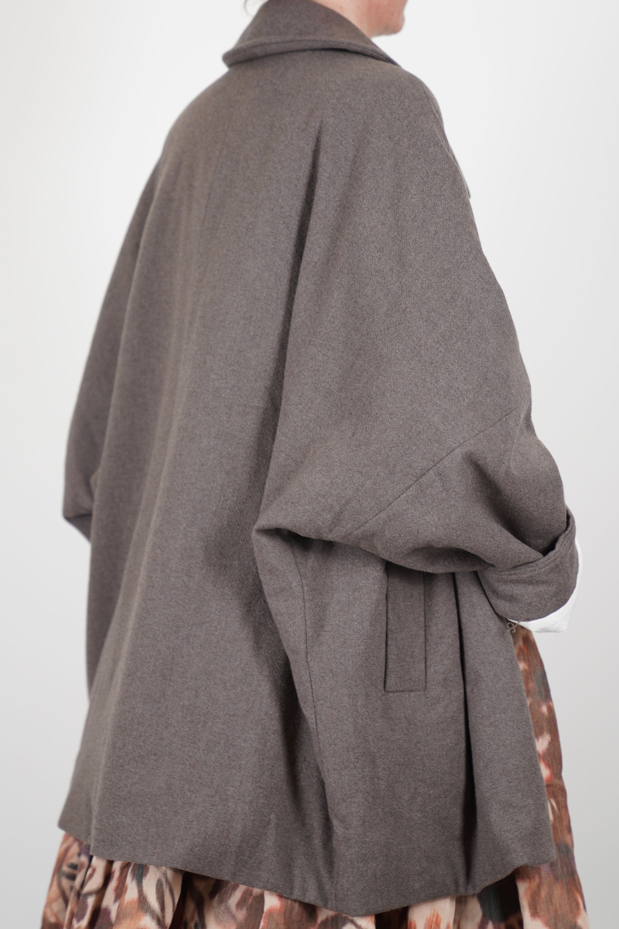 triangle coat wool cashmere oatmeal 25fm209