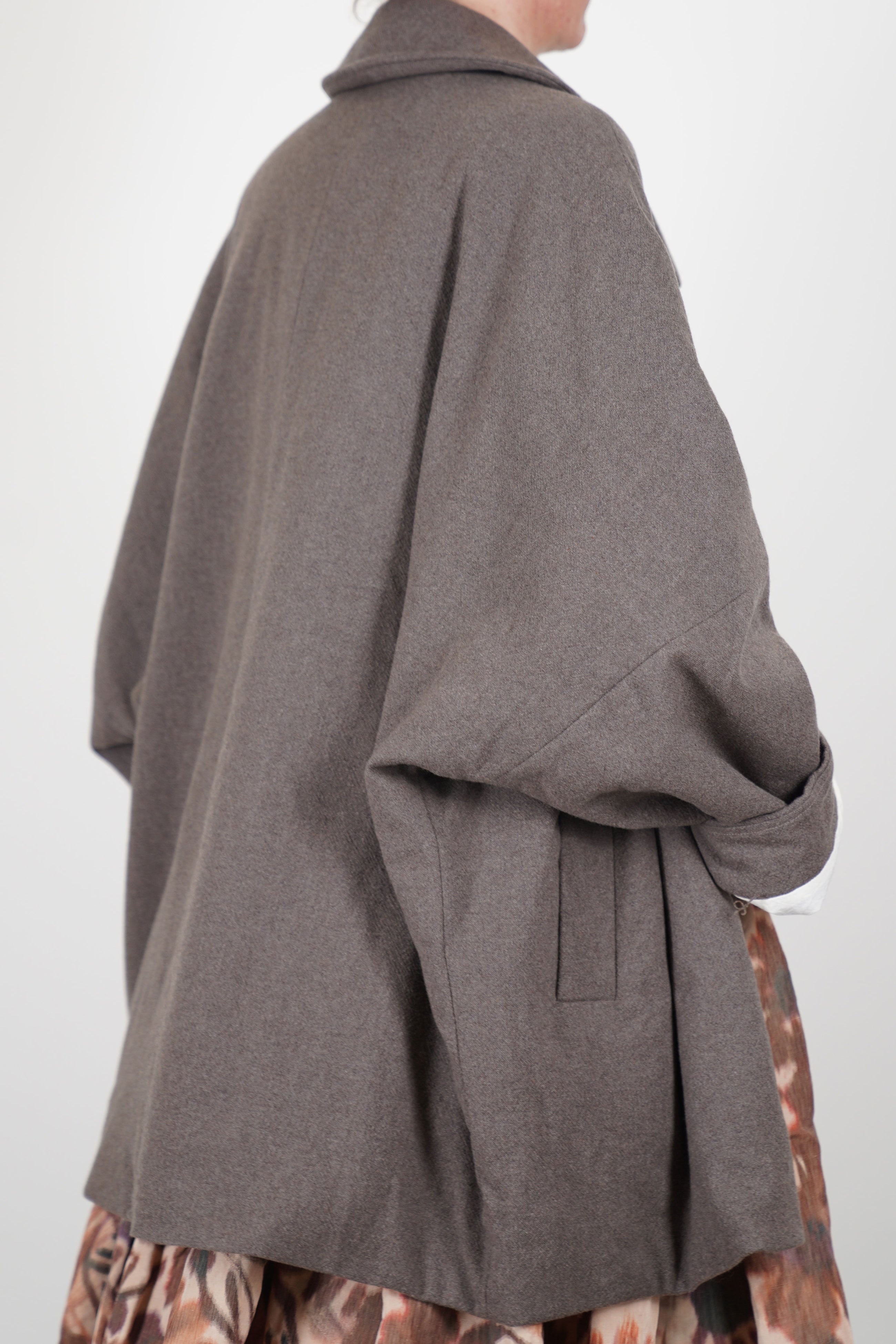 triangle coat wool cashmere oatmeal 25fm209