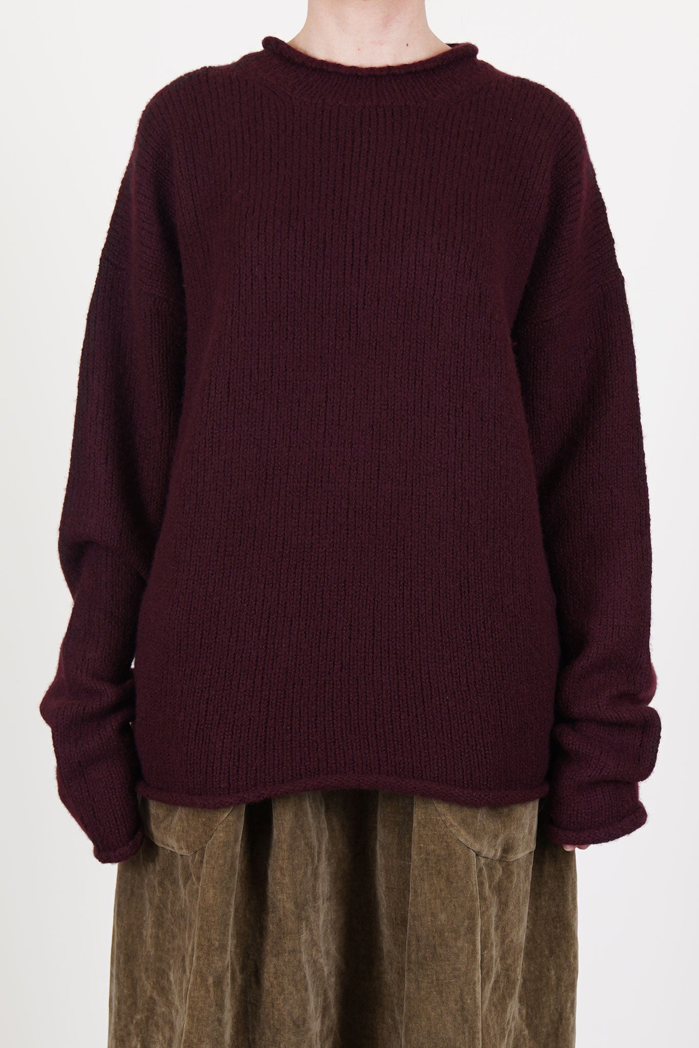 casey casey softy jumper prune intentionally longer sleeves and a relaxed loose fit