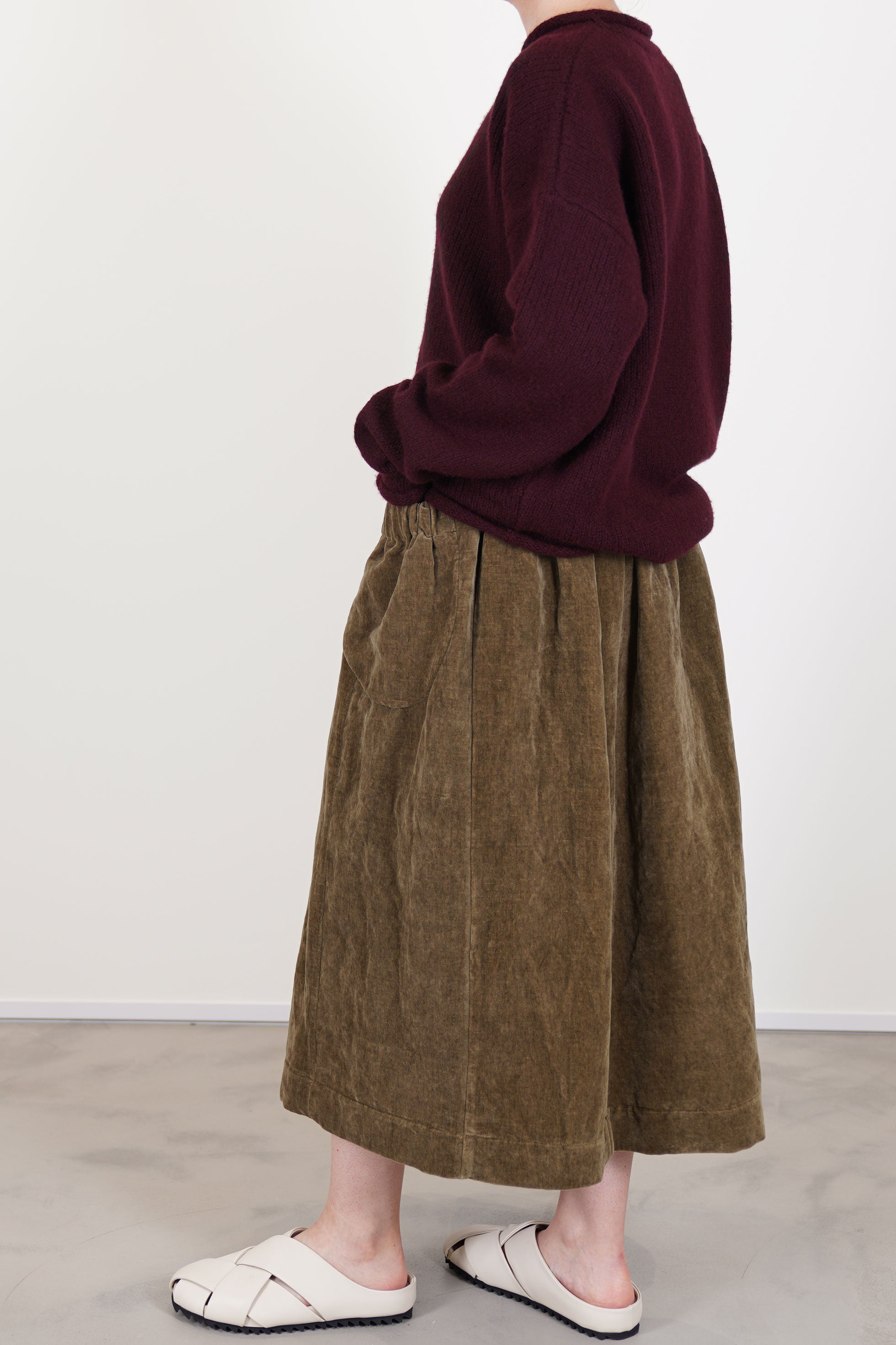 back view of casey casey softy jumper prune washed for added softness and a naturally smooth hand and gentle drape.