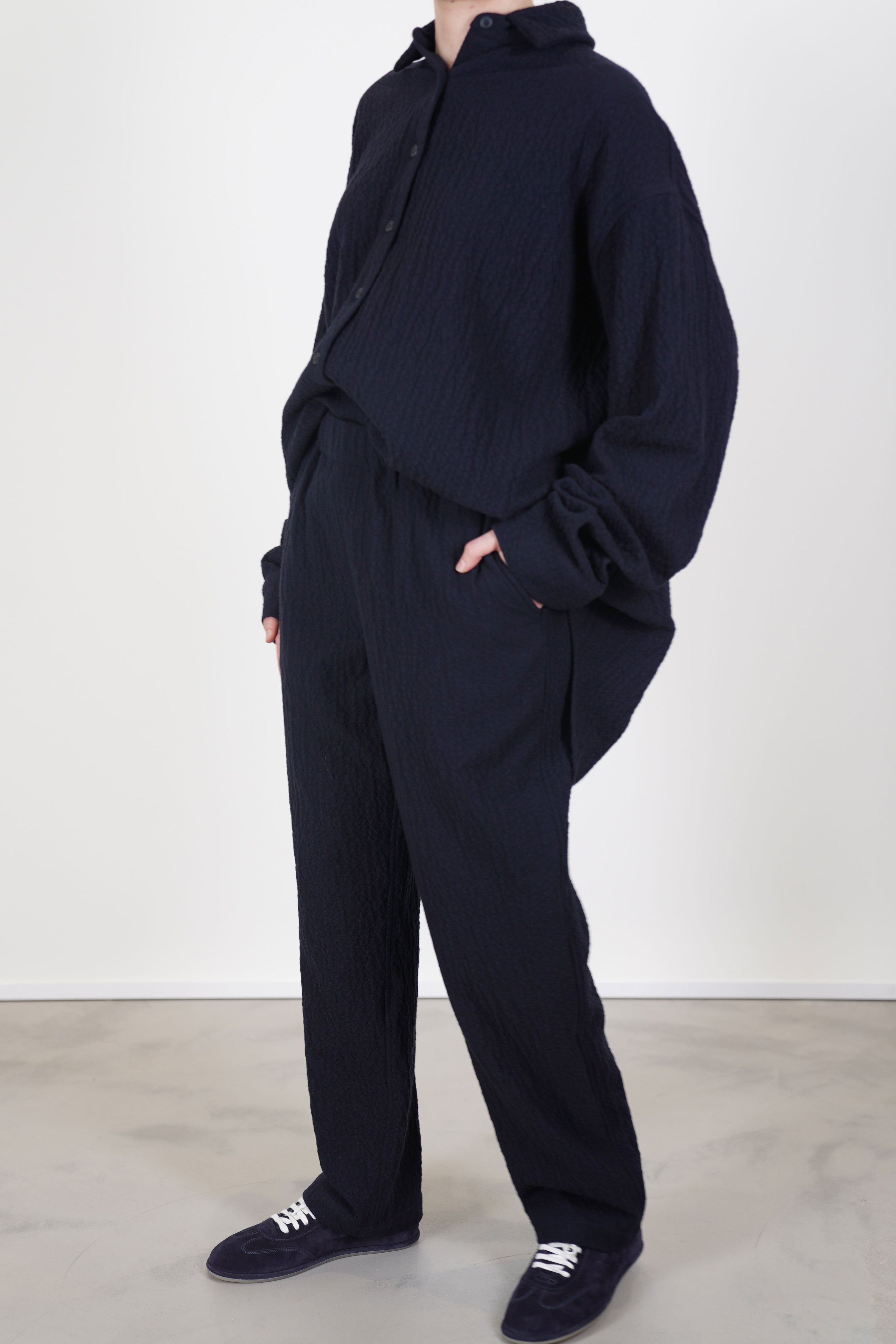 woolen fabi pants navy 25hp290