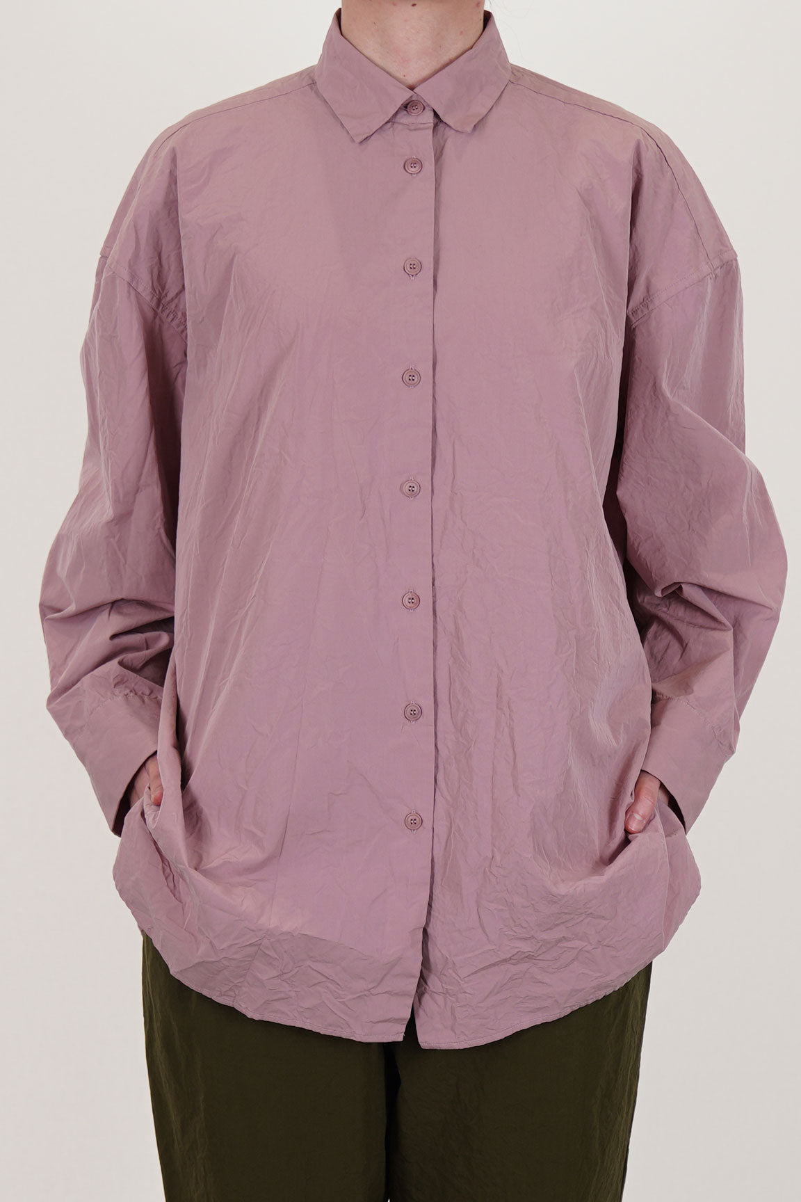 casey casey hamnet shirt pink crafted front button opening anf pointed collar detail