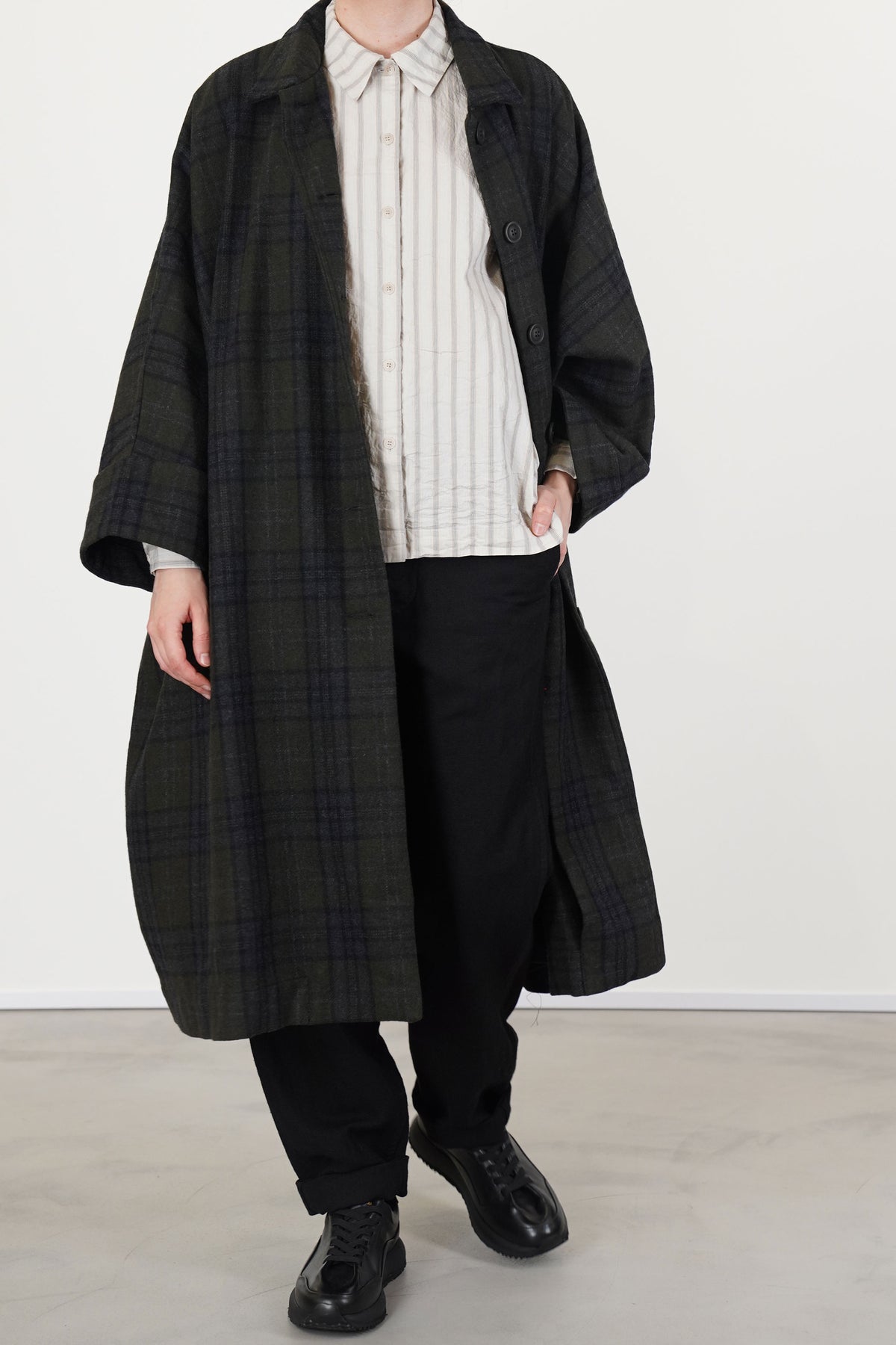2 pcs coat tartan khaki check