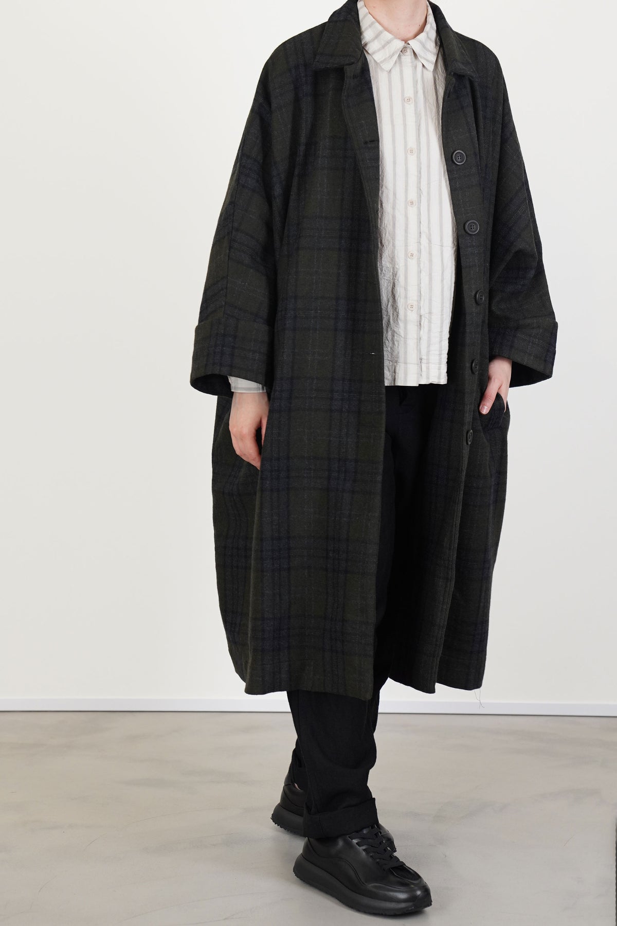 2 pcs coat tartan khaki check