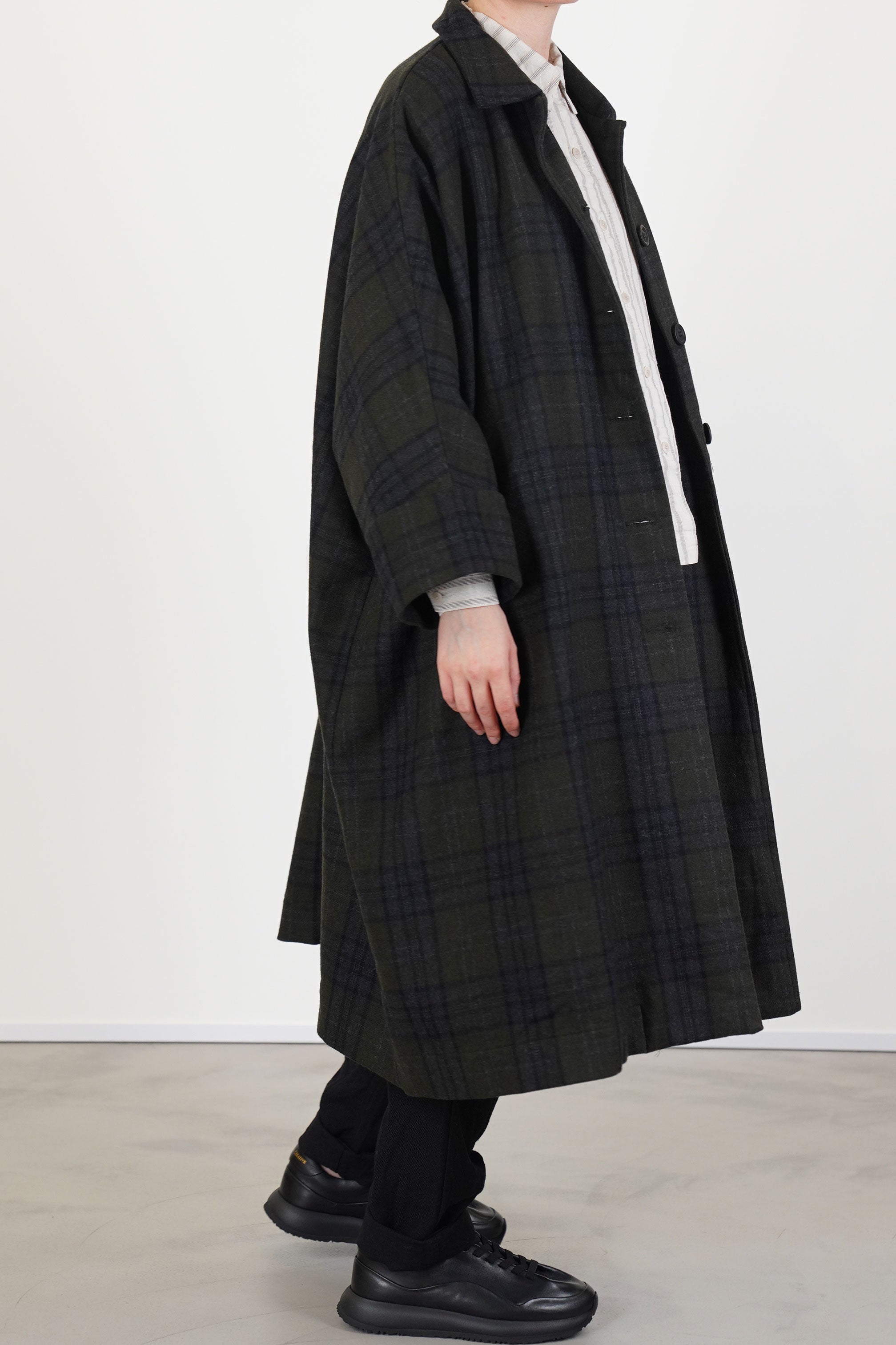 2 pcs coat tartan khaki check