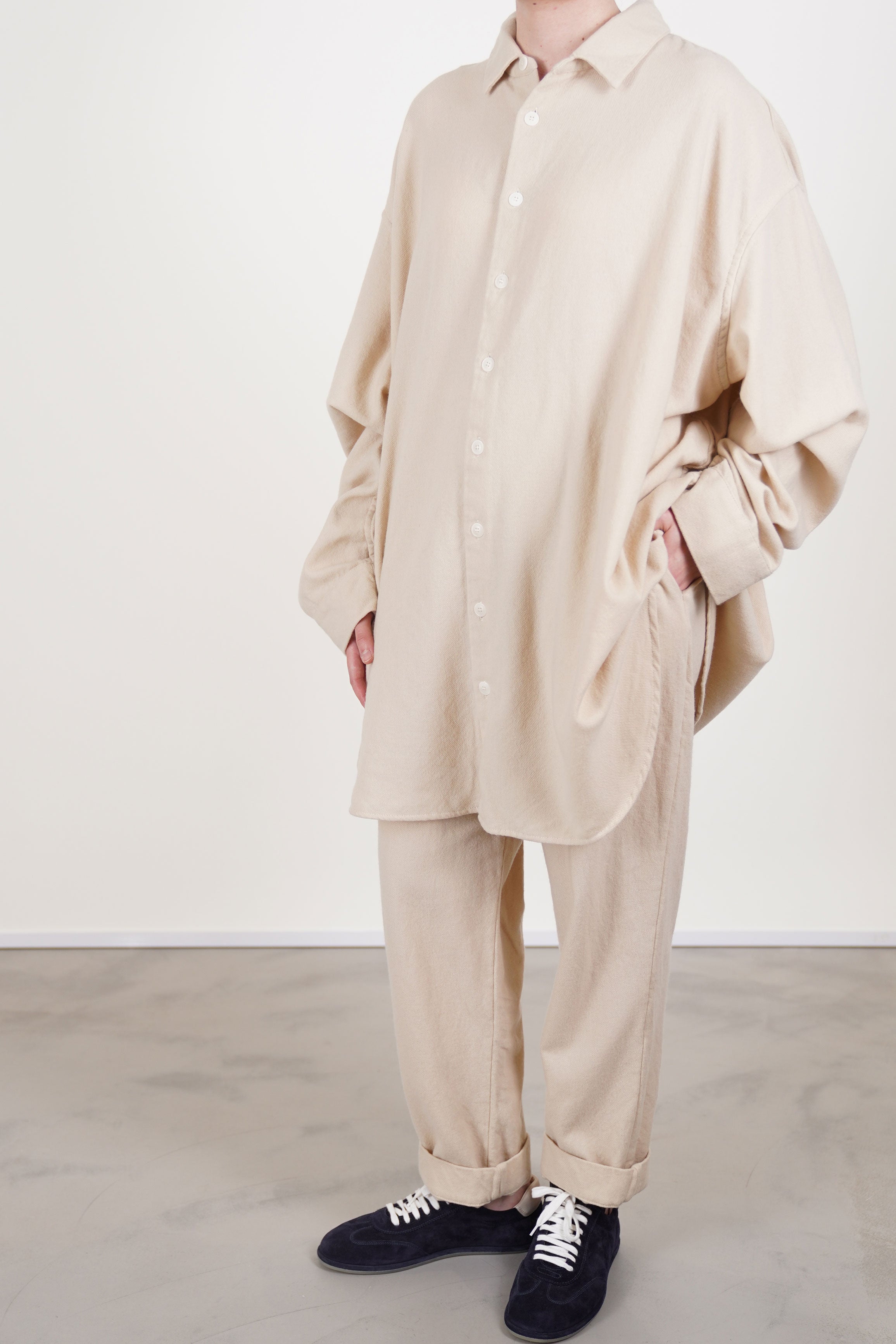 orsan shirt cash wool ecru orfc017