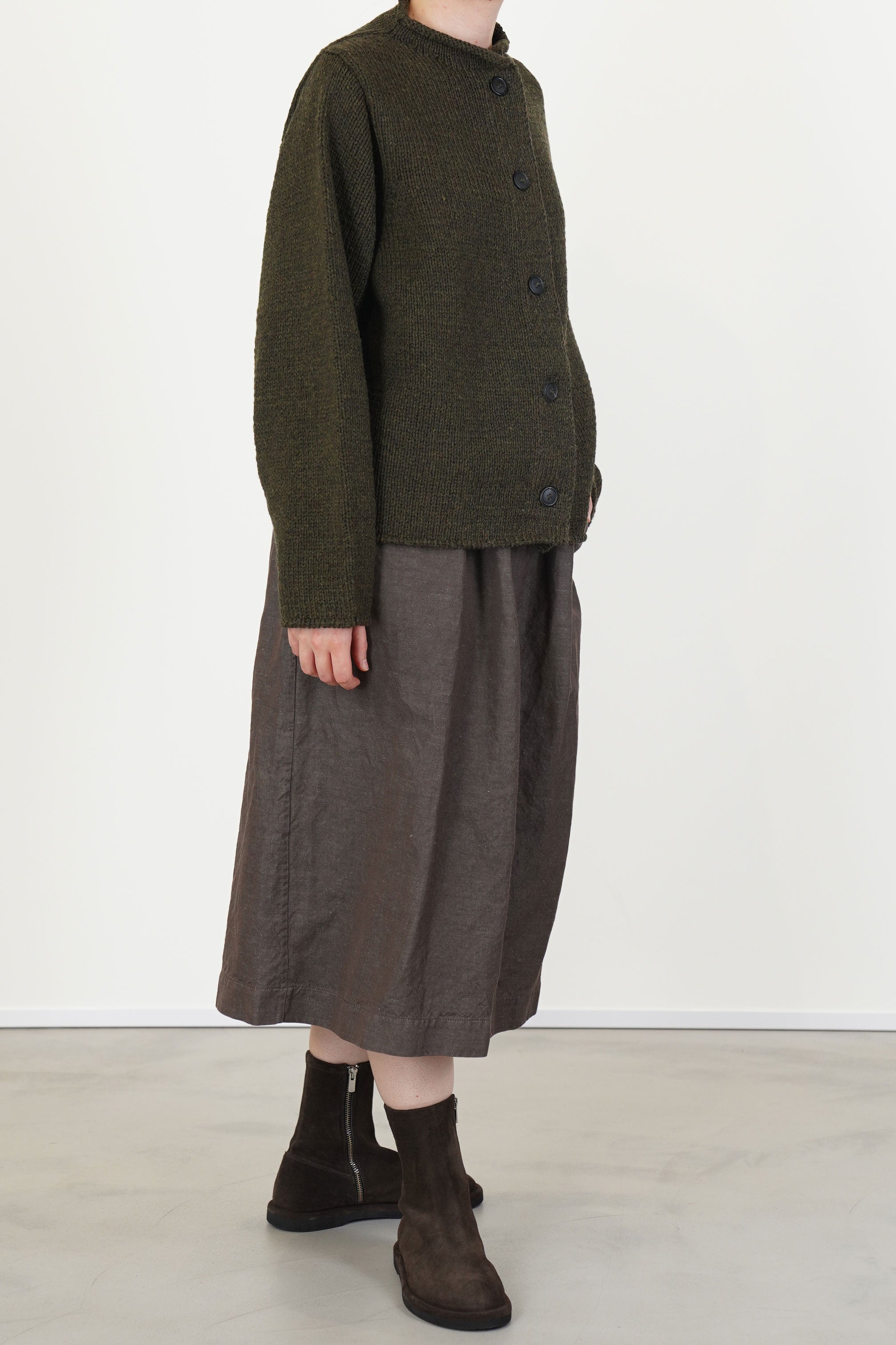 prieure cardigan twisted wool brown