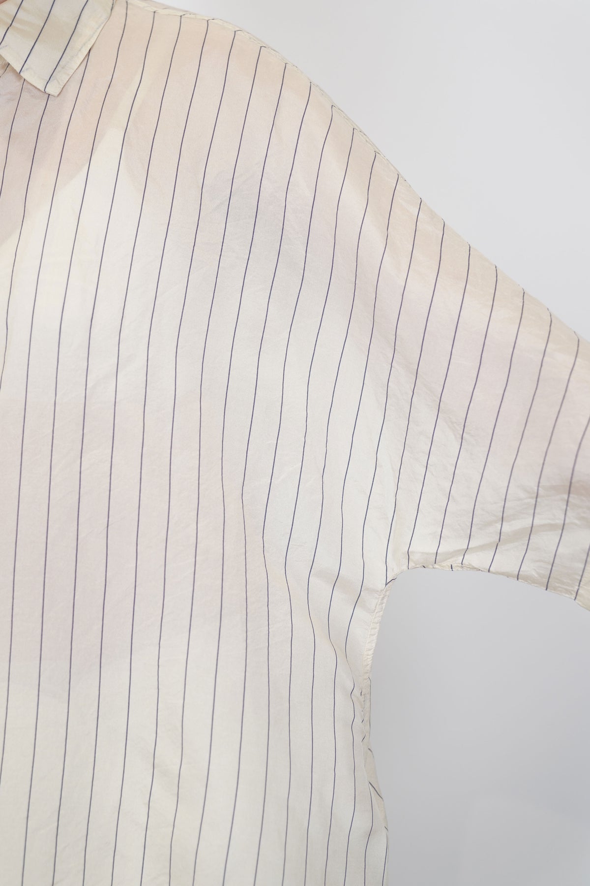 detail view of casey casey waga ss shirt silk stripe 1 loose fit