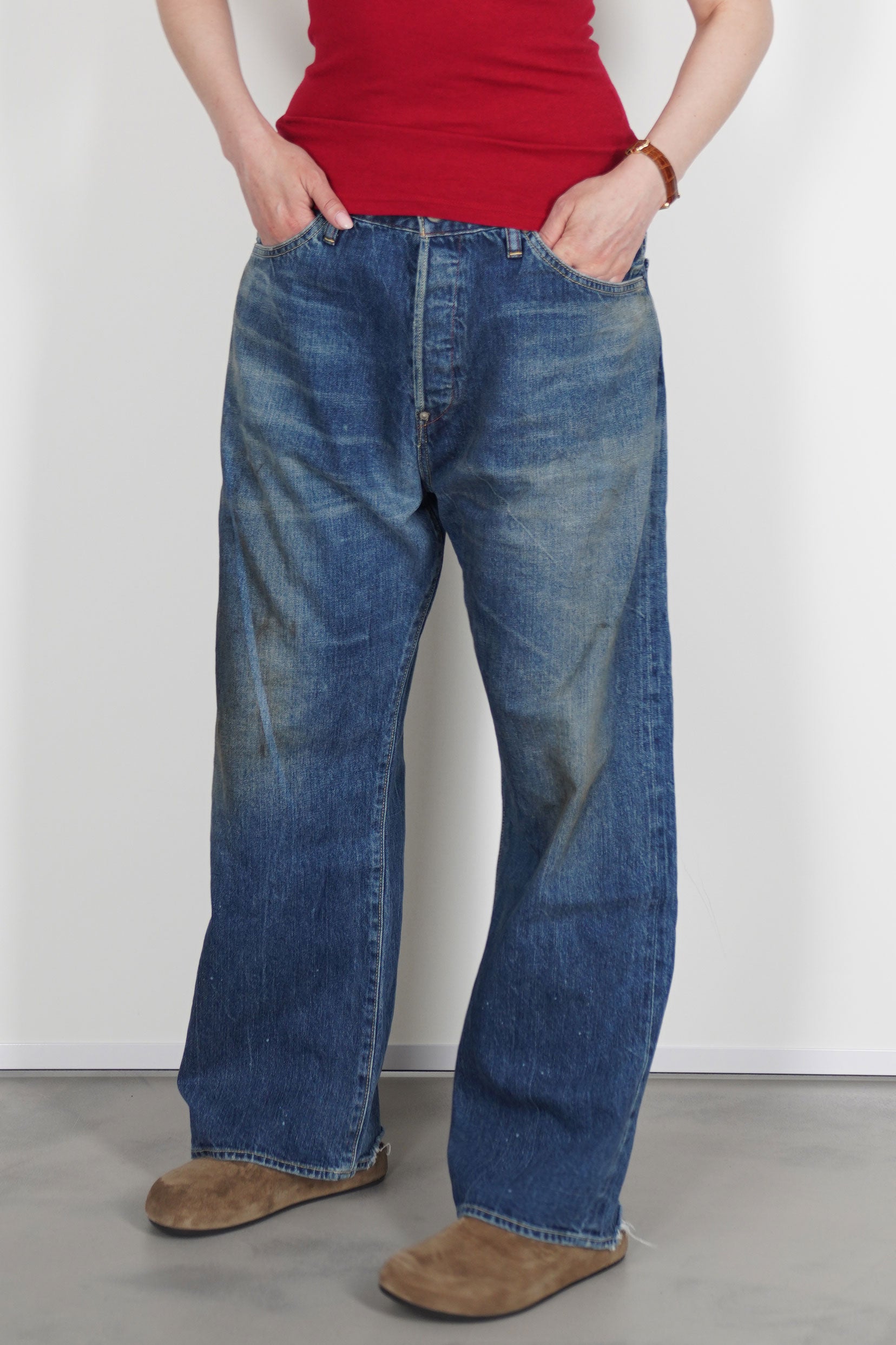 cs41-wp03 selvedge denim baggy cut medium vintage
