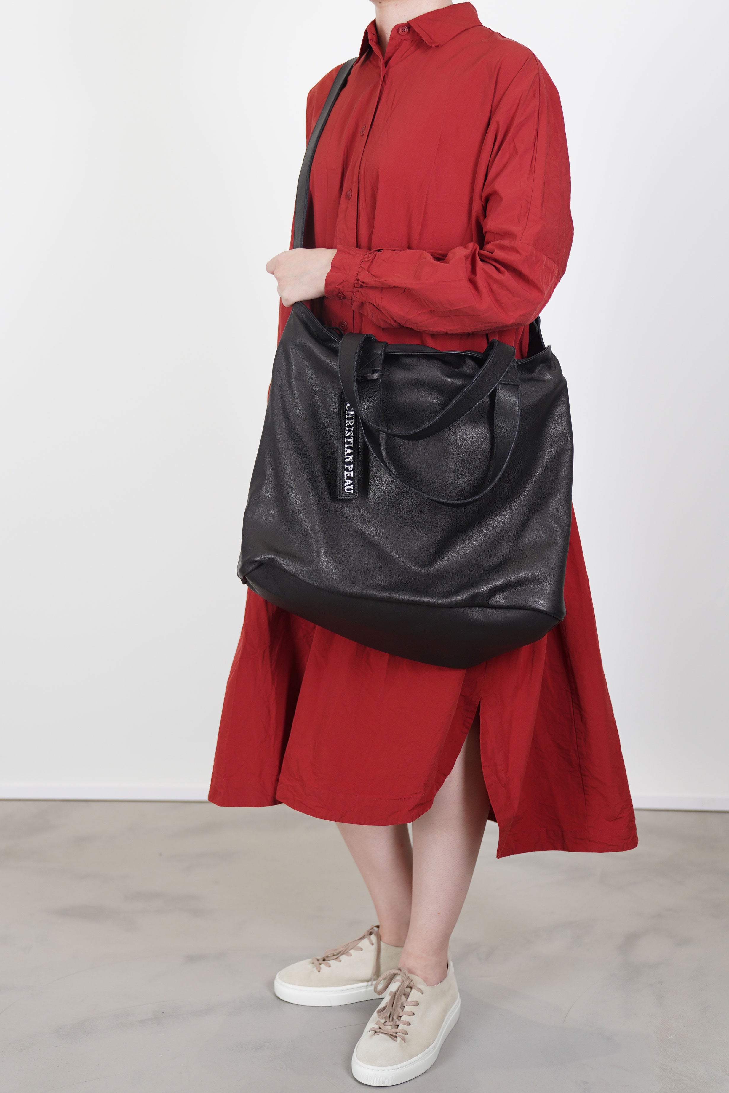 soft large leather cross body bag black