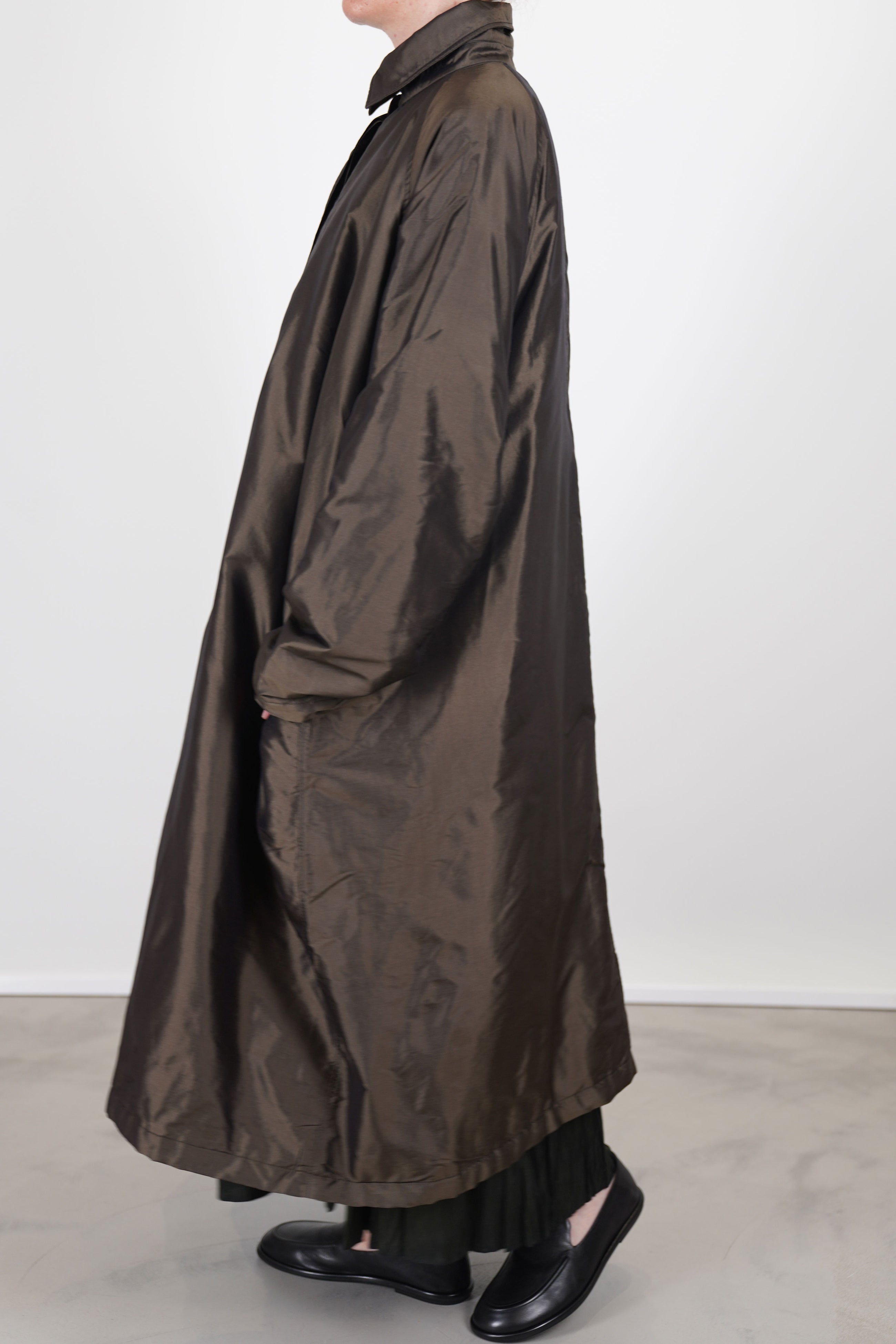 oversized coat silk moss