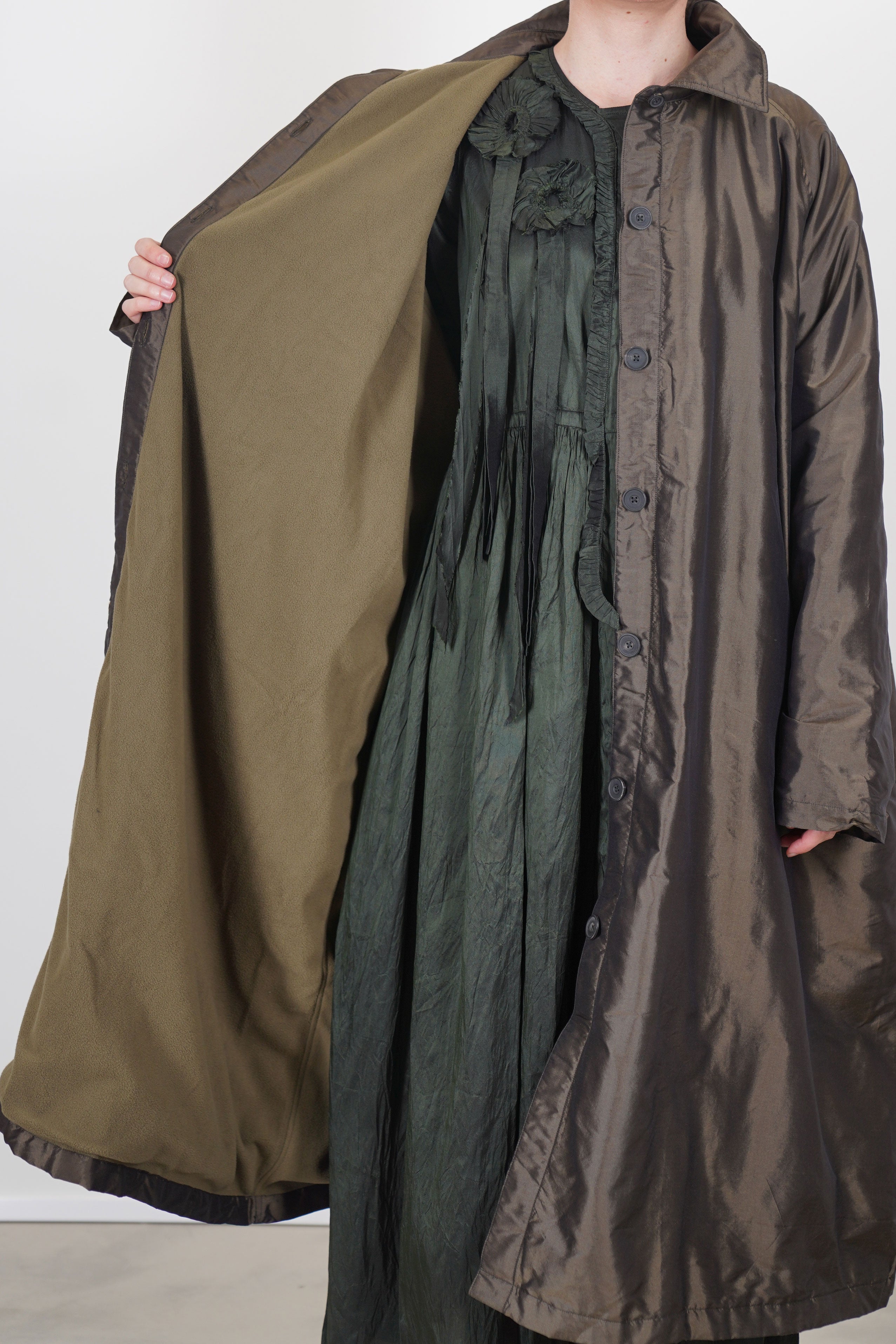 oversized coat silk moss