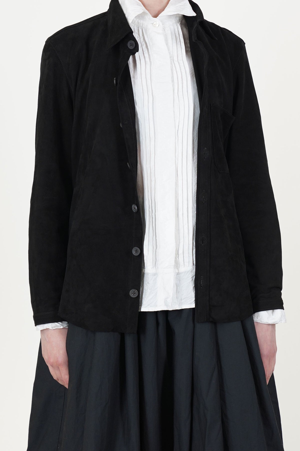 shirt suede leather black