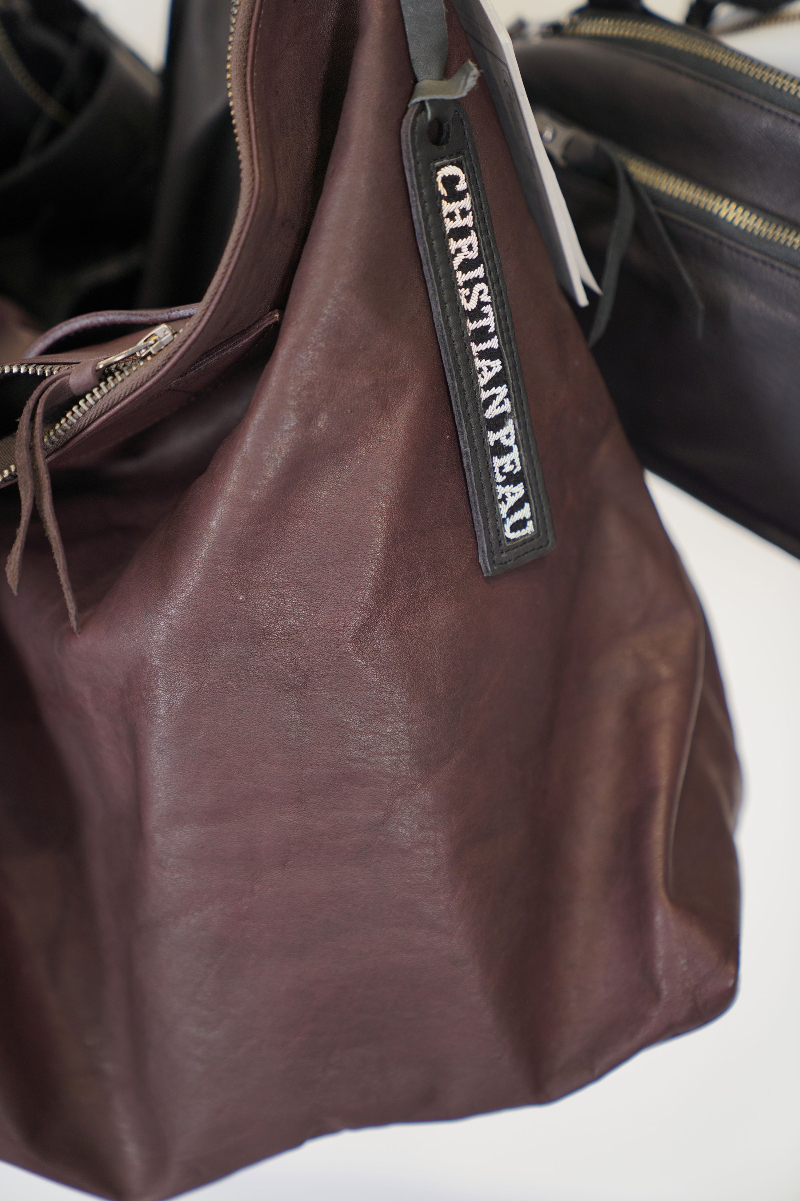 soft leather large bag dark brown