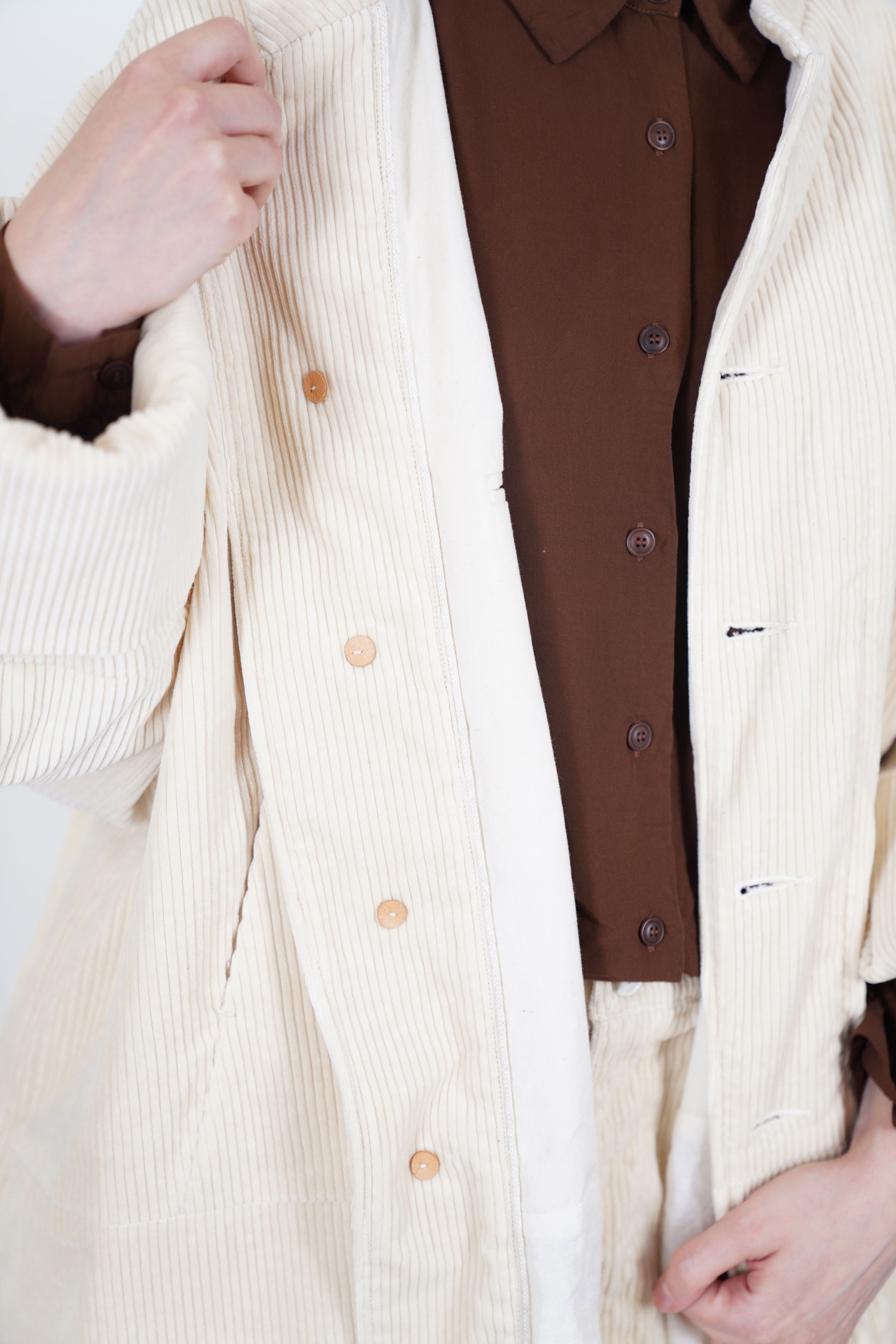 corduroy book orchestra coat wheat ecru