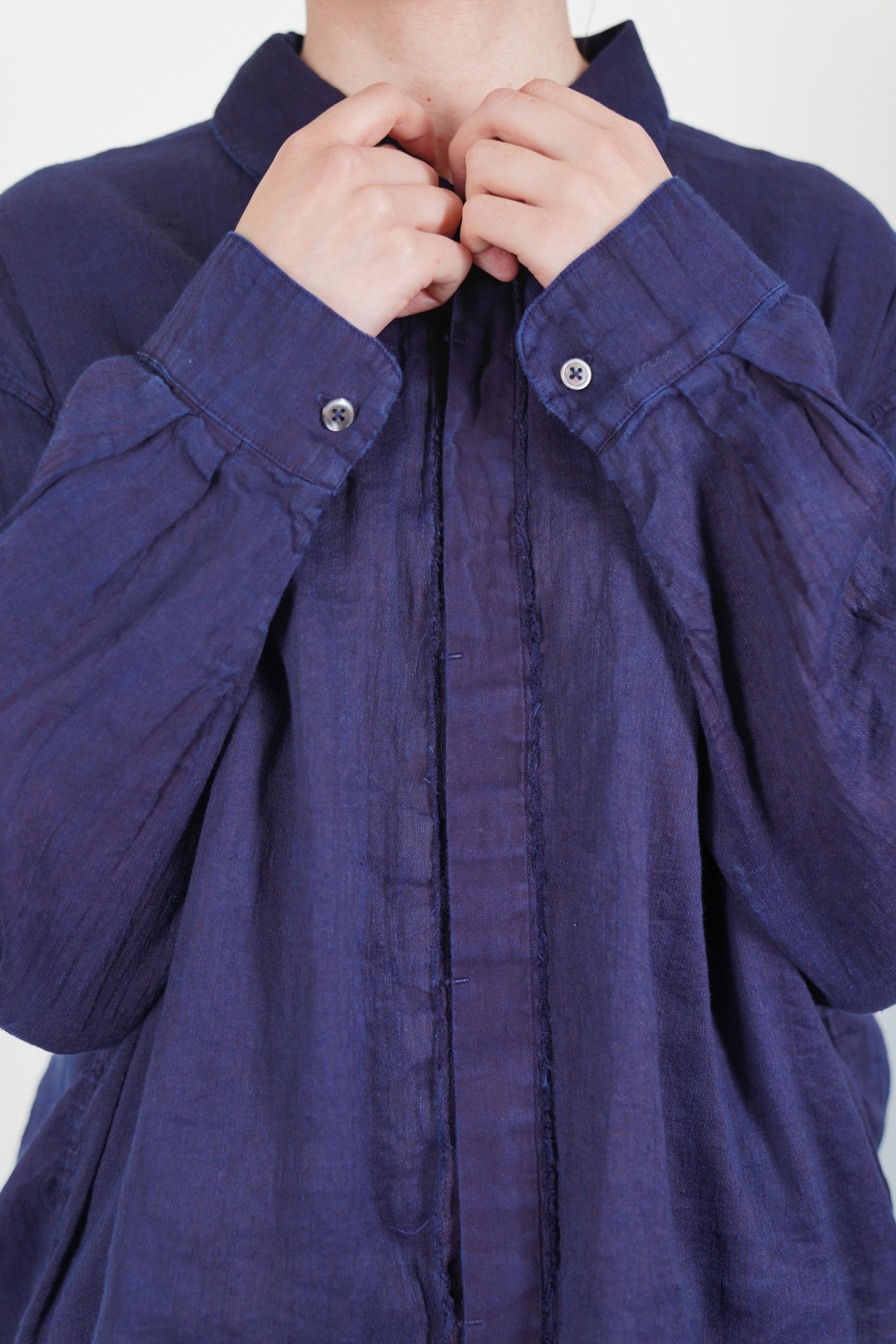 champetre bouquet shirt cotton hemp authentic indigo