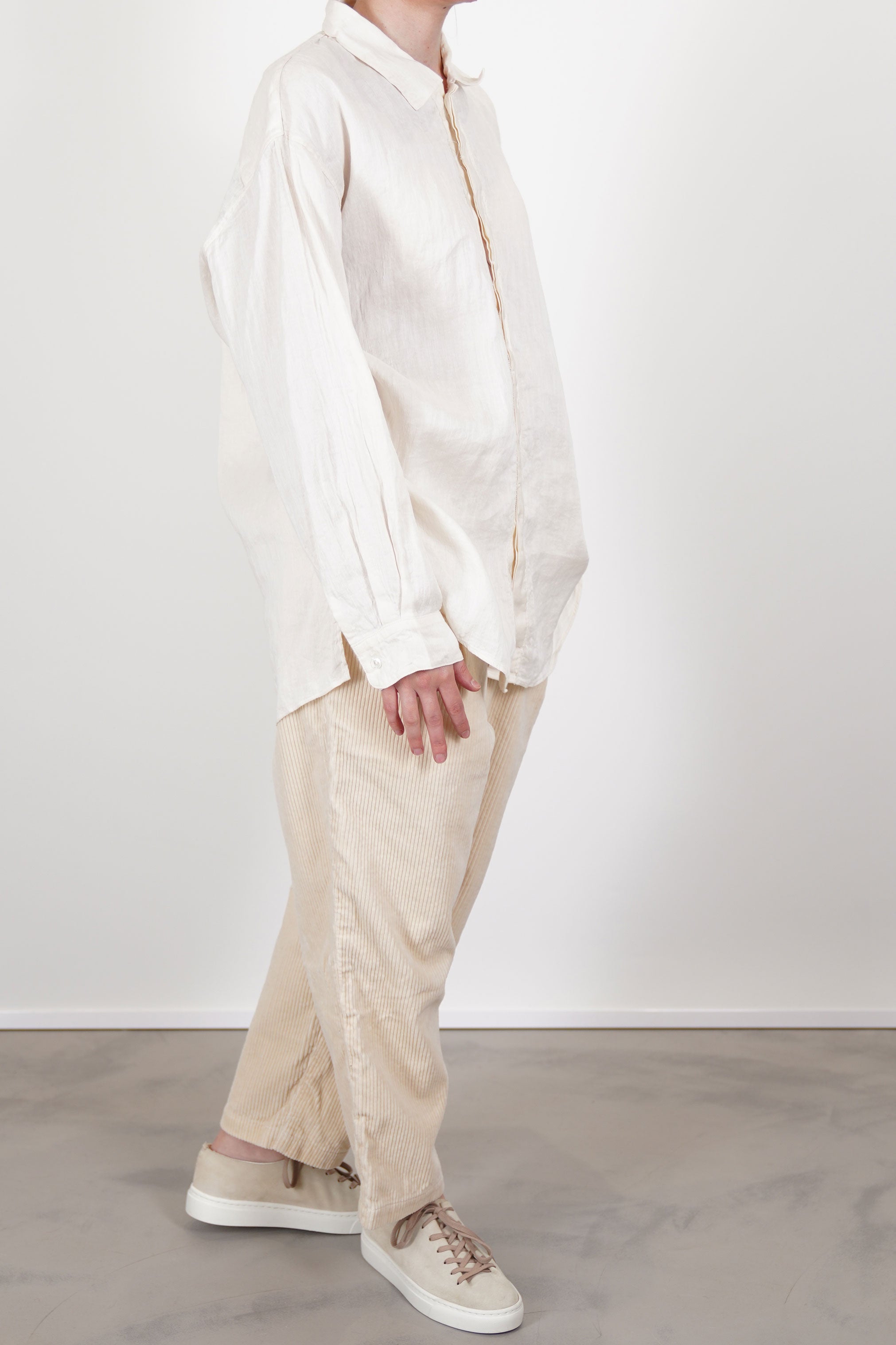 champetre bouquet shirt cotton hemp ecru