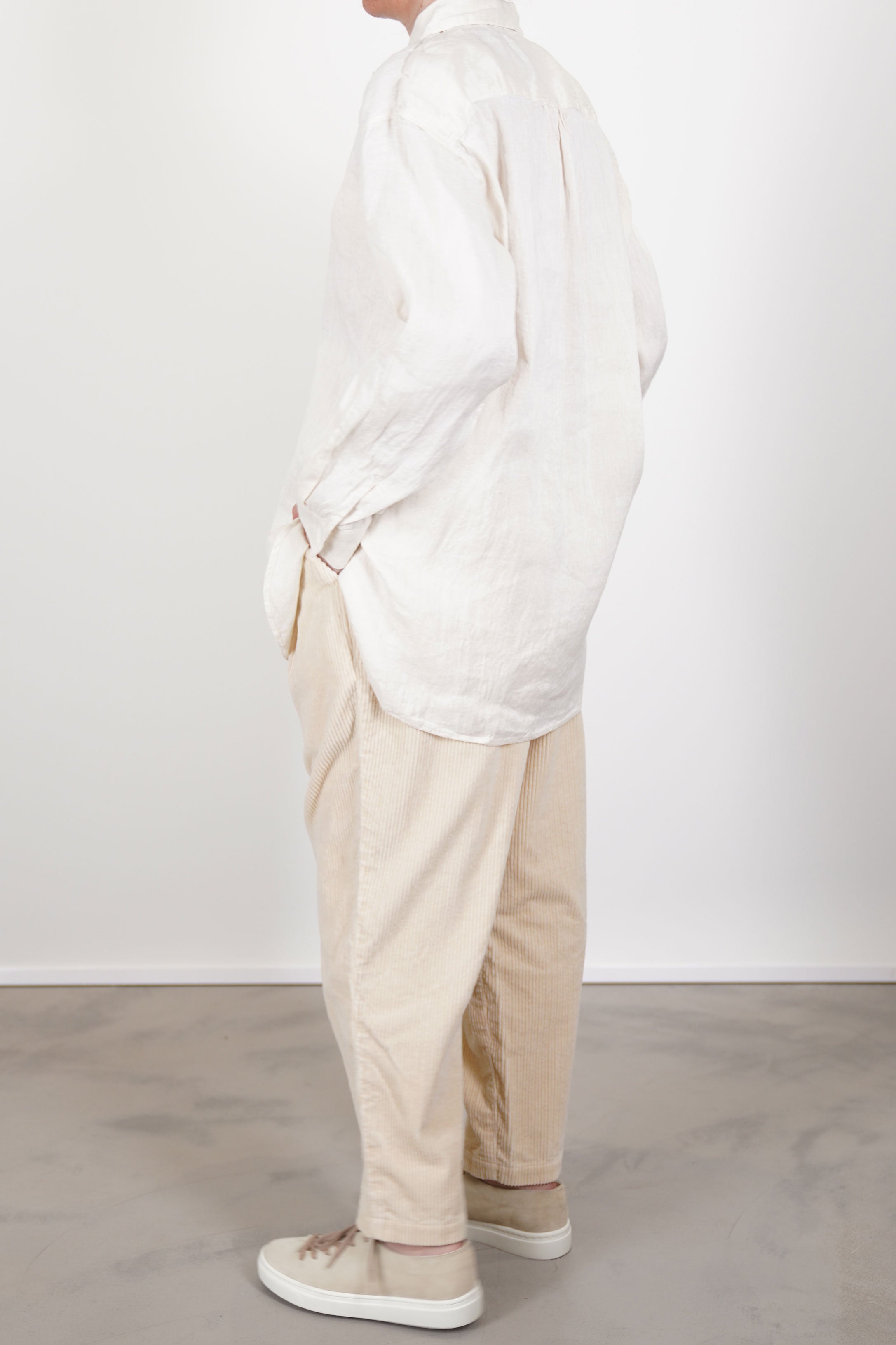 champetre bouquet shirt cotton hemp ecru