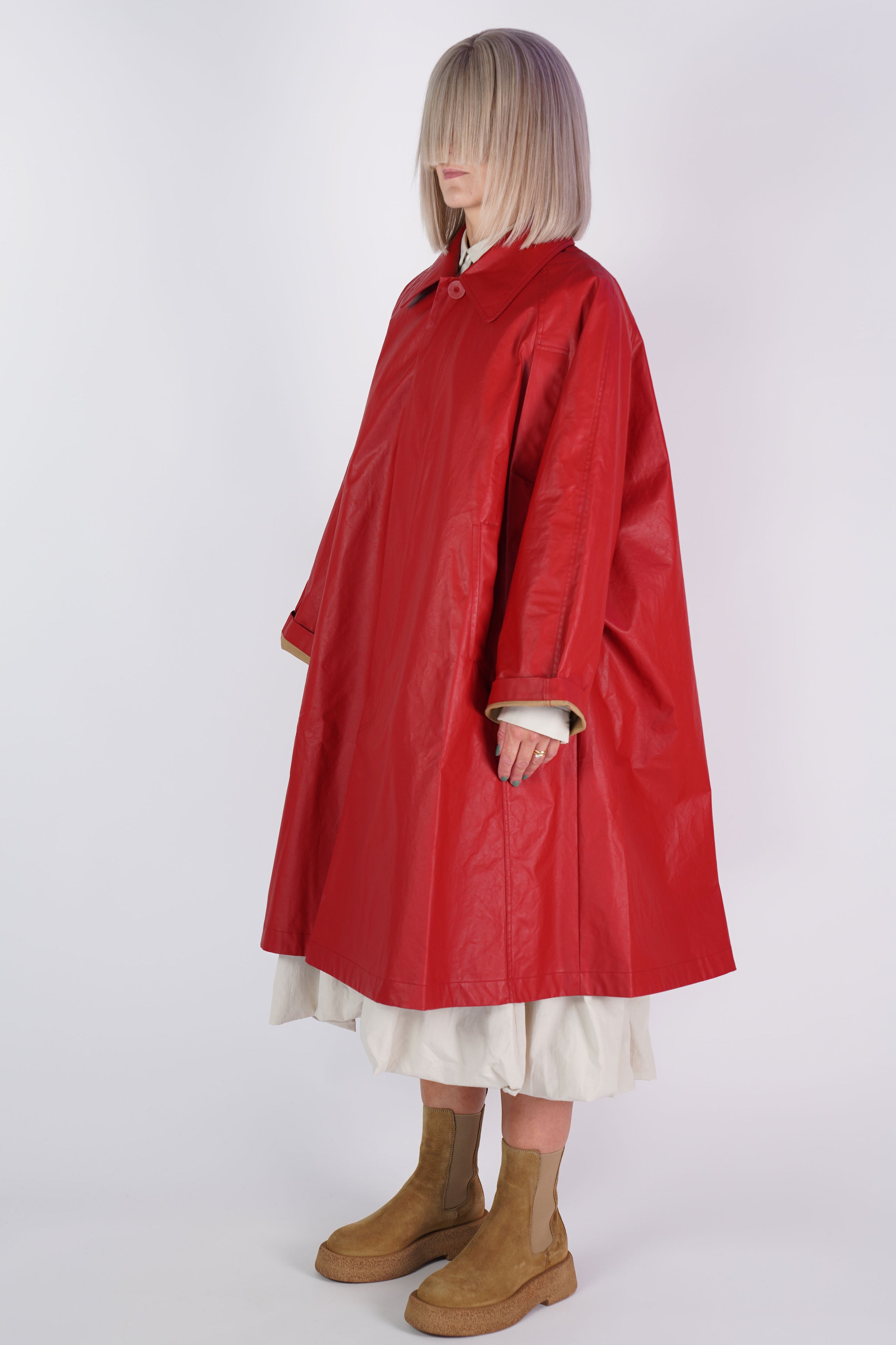 coat cameron vermilion red