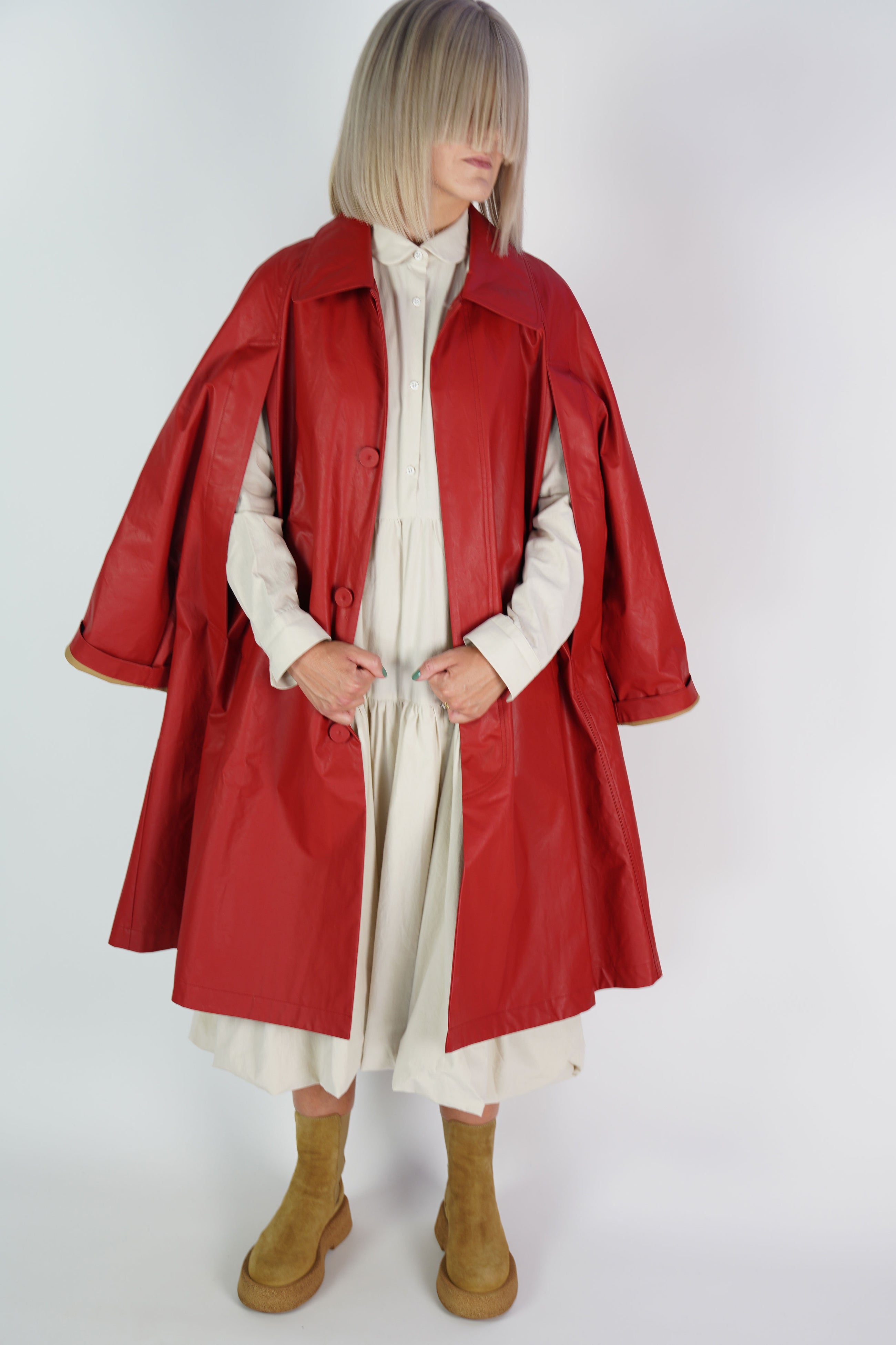 coat cameron vermilion red