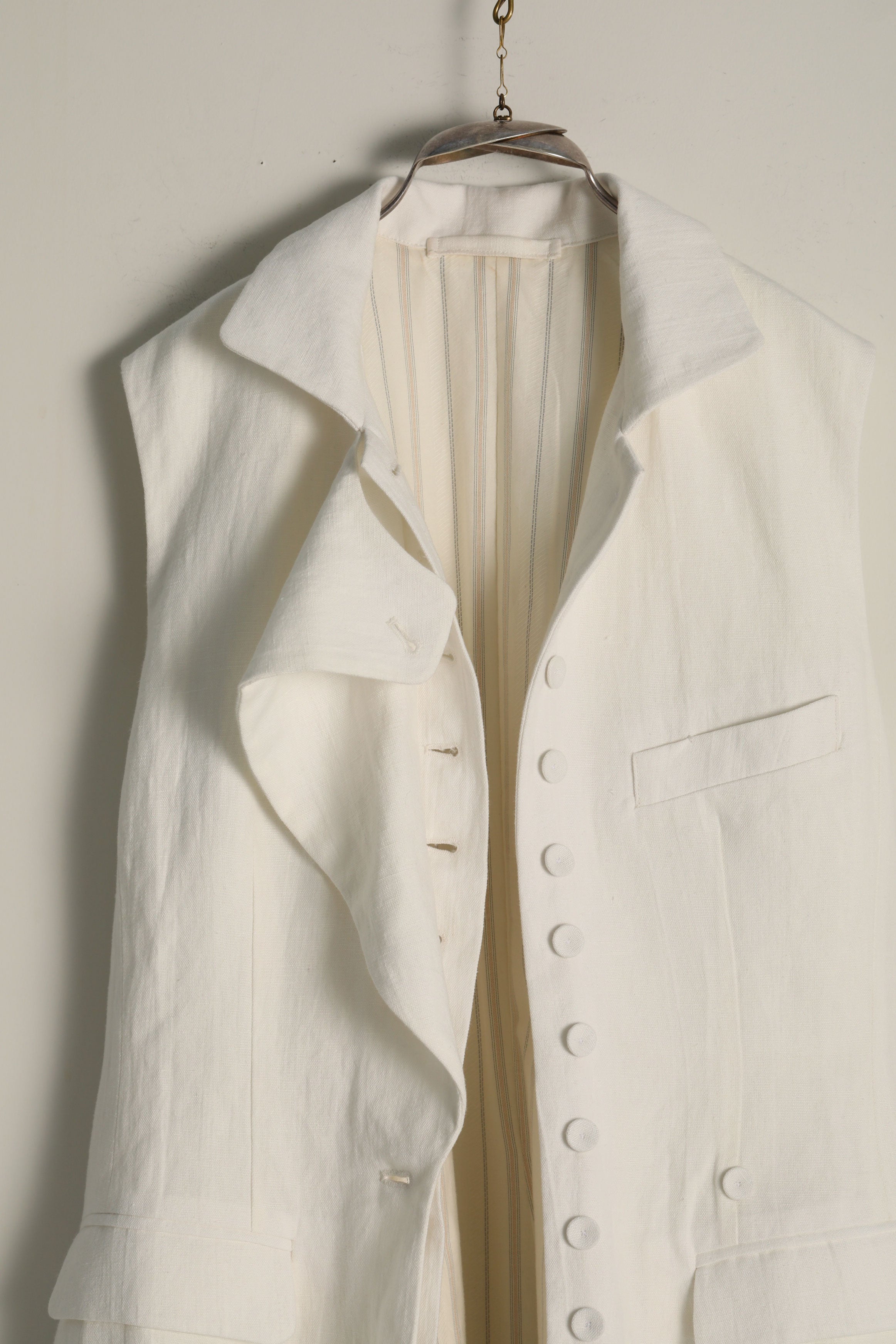 cotton linen waistcoat gertrude off-white