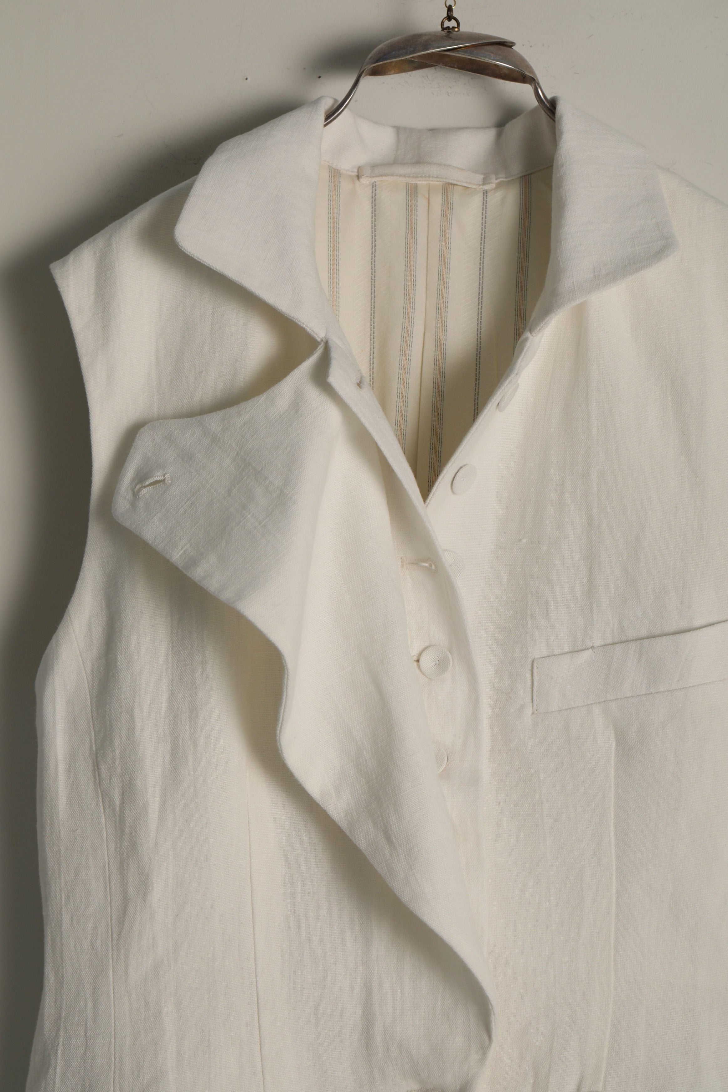 cotton linen waistcoat gertrude off-white