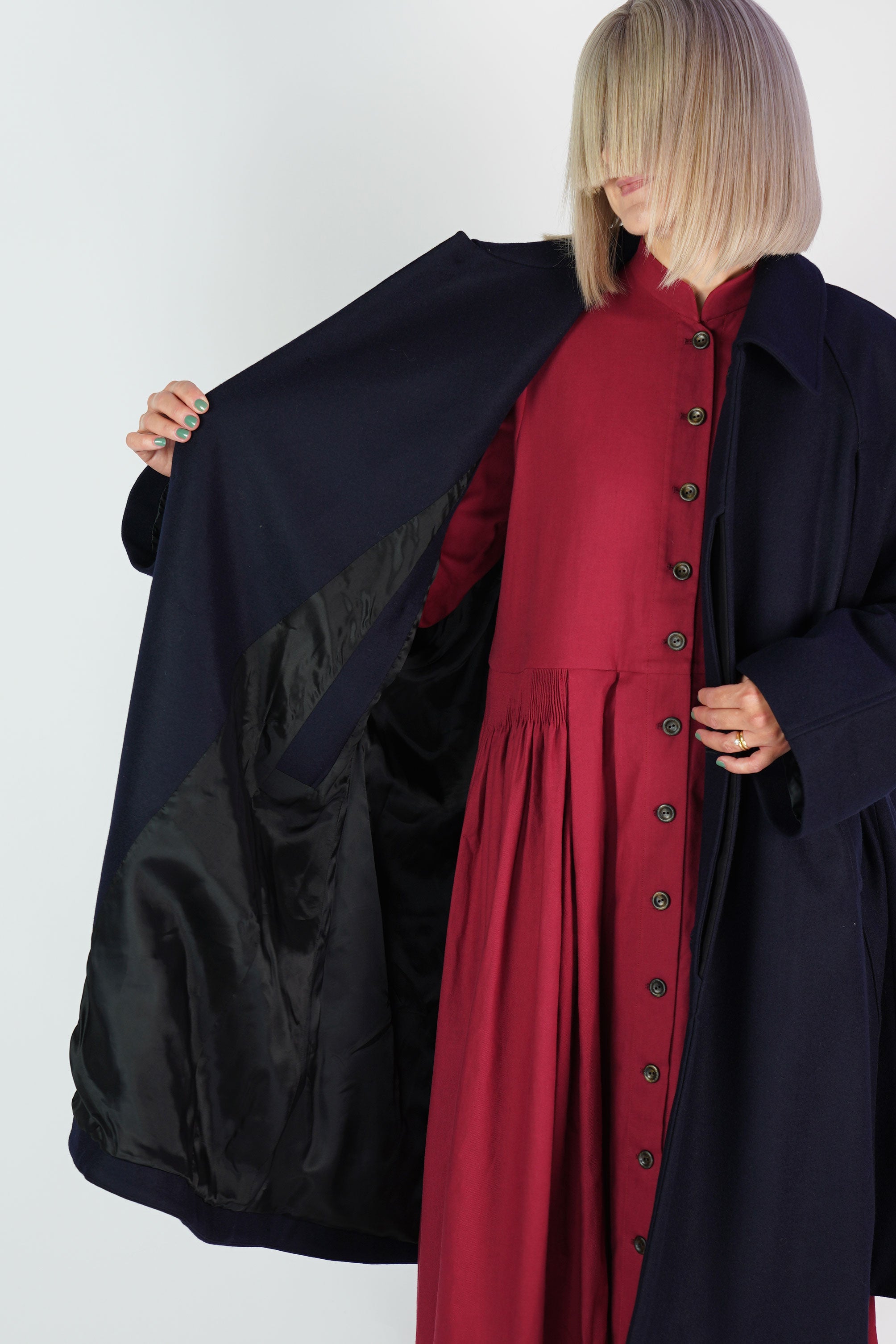 loden wool coat cameron dark navy